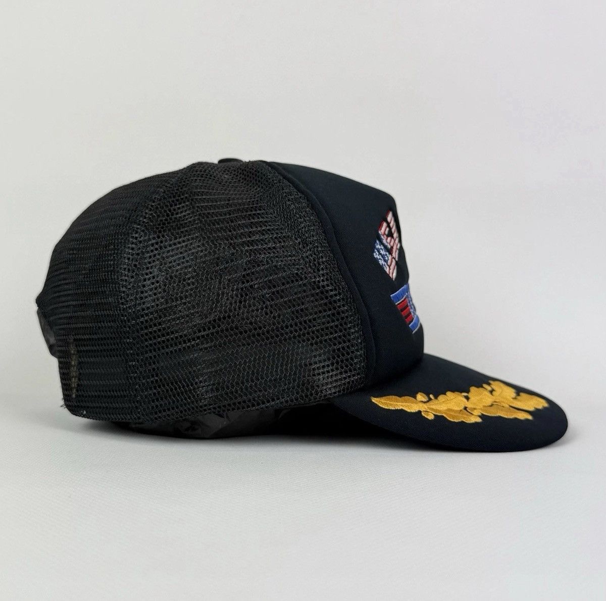 Vintage Vintage USA Navy Top Gun Tracker Cap Hat Black Top Snapback Size ONE SIZE - 9 Thumbnail