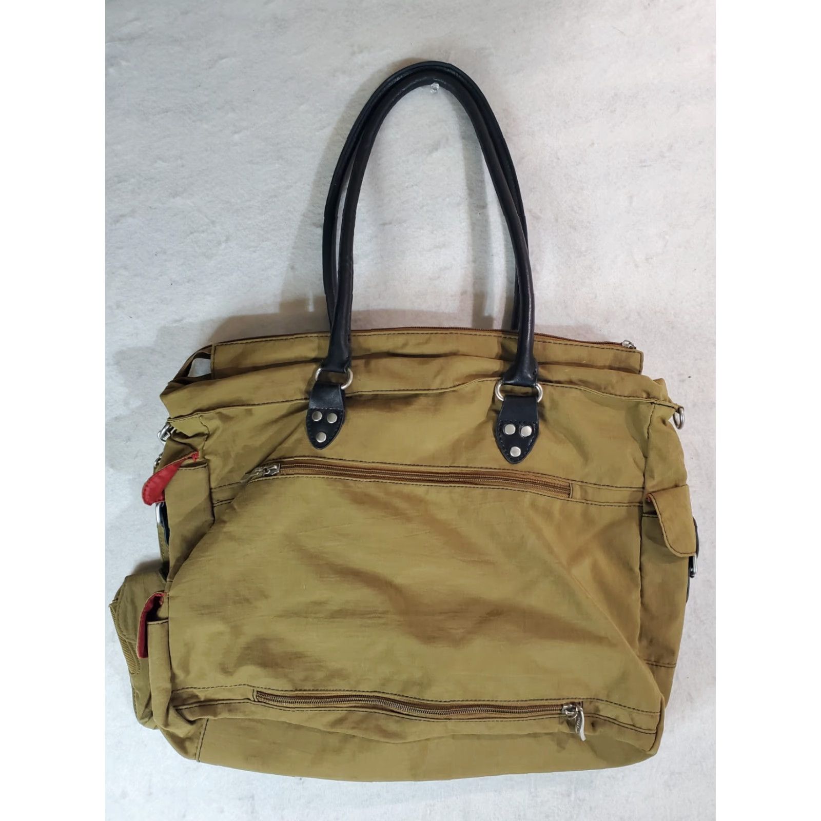 Vintage Baggallini Classic Oversized Travel Tote Matching Clip-on Purse Olive Green Size ONE SIZE - 5 Thumbnail