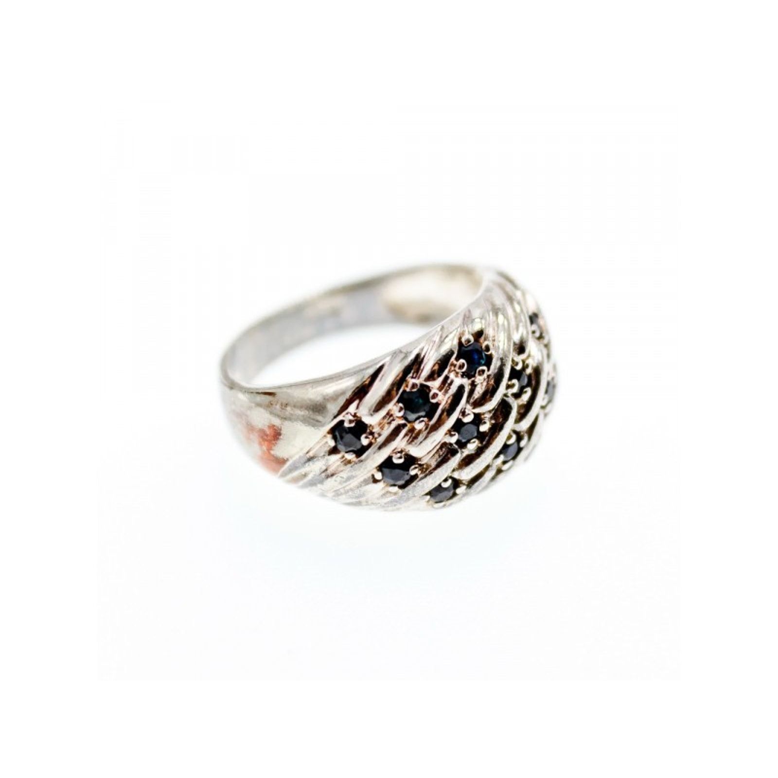 Jewelry 925 STERLING SILVER SAPPHIRES RING SIZE 7 Size ONE SIZE - 3 Thumbnail