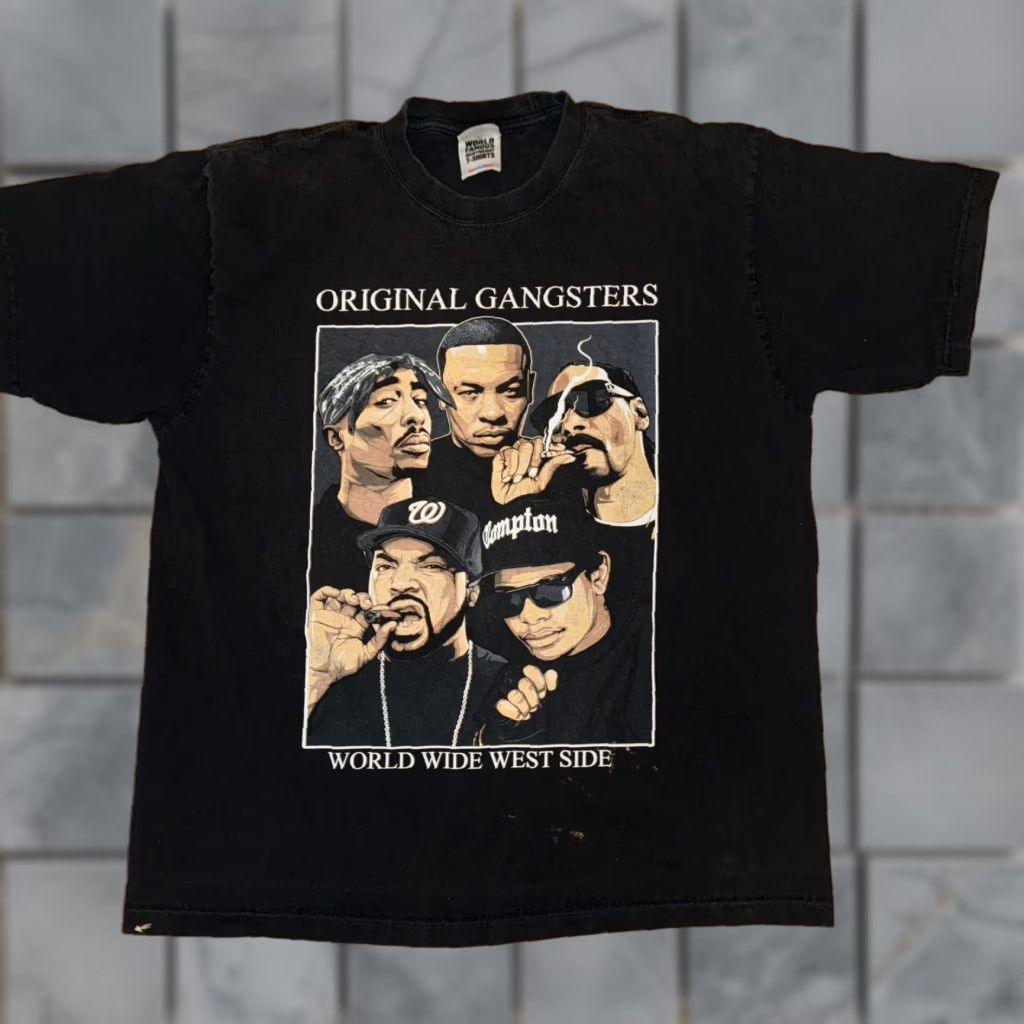 Vintage VINTAGE California Original Gangsters T-Shirt Black 2XL 24x30 Eazy E Ice Cube Snoop Dog Mens Size US XXL / EU 58 / 5 - 1 Thumbnail