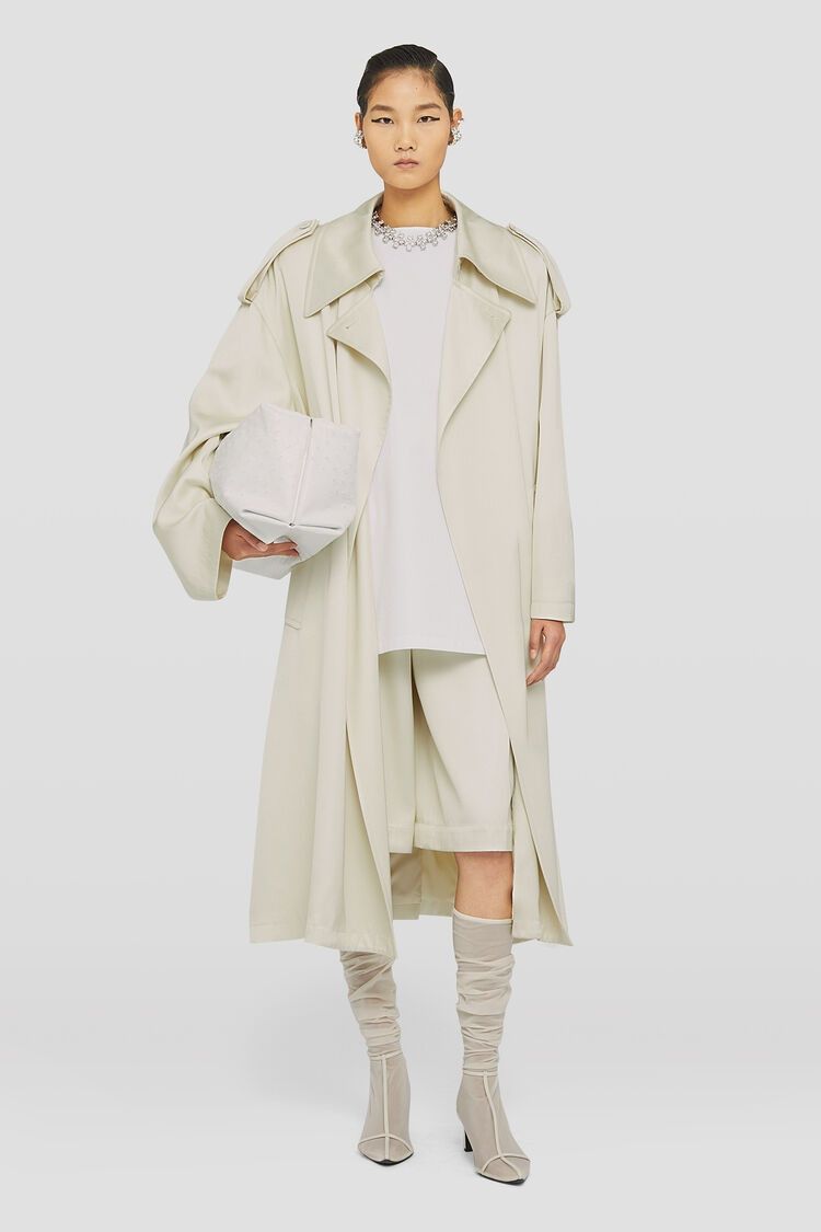 Jil Sander o1w1db10825 Trench Belted Coat in Off White Size S / US 4 / IT 40 - 2 Thumbnail
