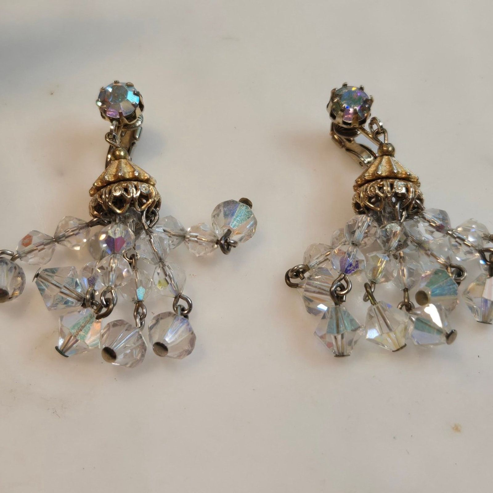 Vintage Vintage Crystal Beaded Chandelier Earrings Size ONE SIZE - 4 Thumbnail