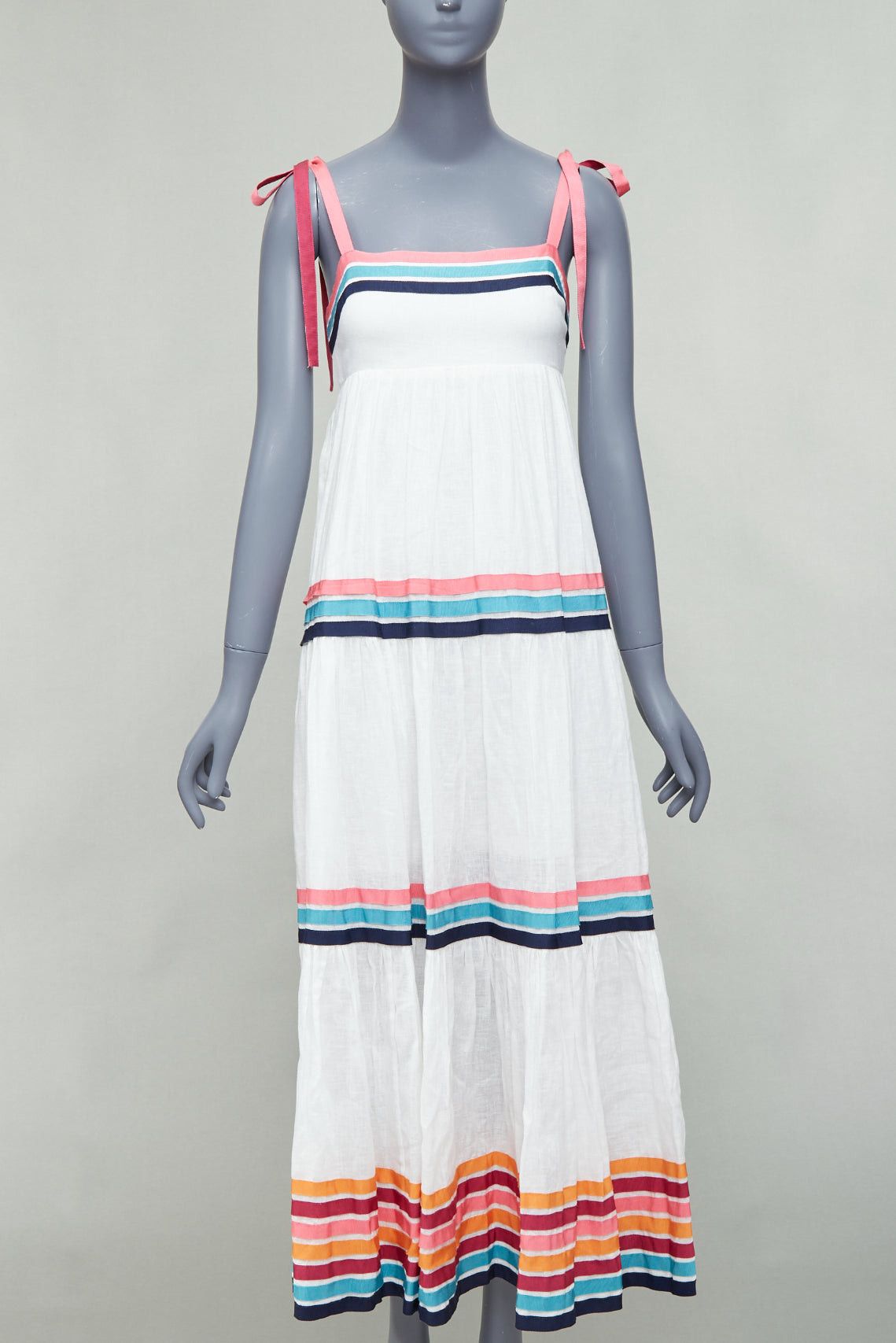 zimmermann rhythmic shirred midi dress ZIMMERMANN Rhythmic Shirred Midi Dress size Au 1/US 6