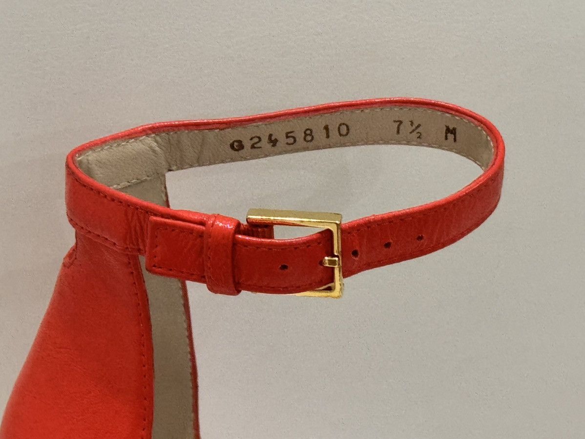 Stuart Weitzman Stuart Weitzman Red Leather Strappy Block Sandals Buckle Size US 7.5 / IT 37.5 - 7 Thumbnail