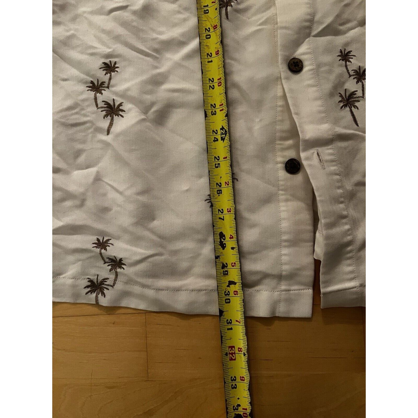Vintage Caribbean Cream Gold Embroidered Palm Tree Short Sleeve Size US XXL / EU 58 / 5 - 3 Thumbnail