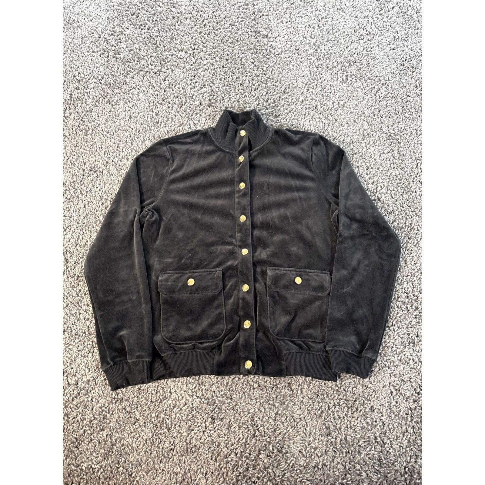 Ralph Lauren VINTAGE Ralph Lauren Jacket Womens Bomber Velvet Black M Button Gold Button Womens/女? Size M / US 6-8 / IT 42-44 - 2 Thumbnail