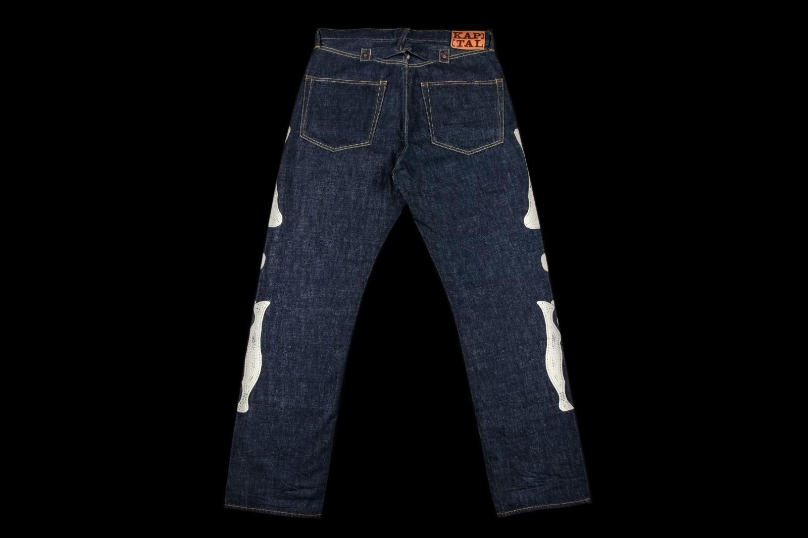 Kapital Kapital Bone Embroidered Denim Pant Indigo Size 34 Size US 34 / EU 50 - 3 Thumbnail