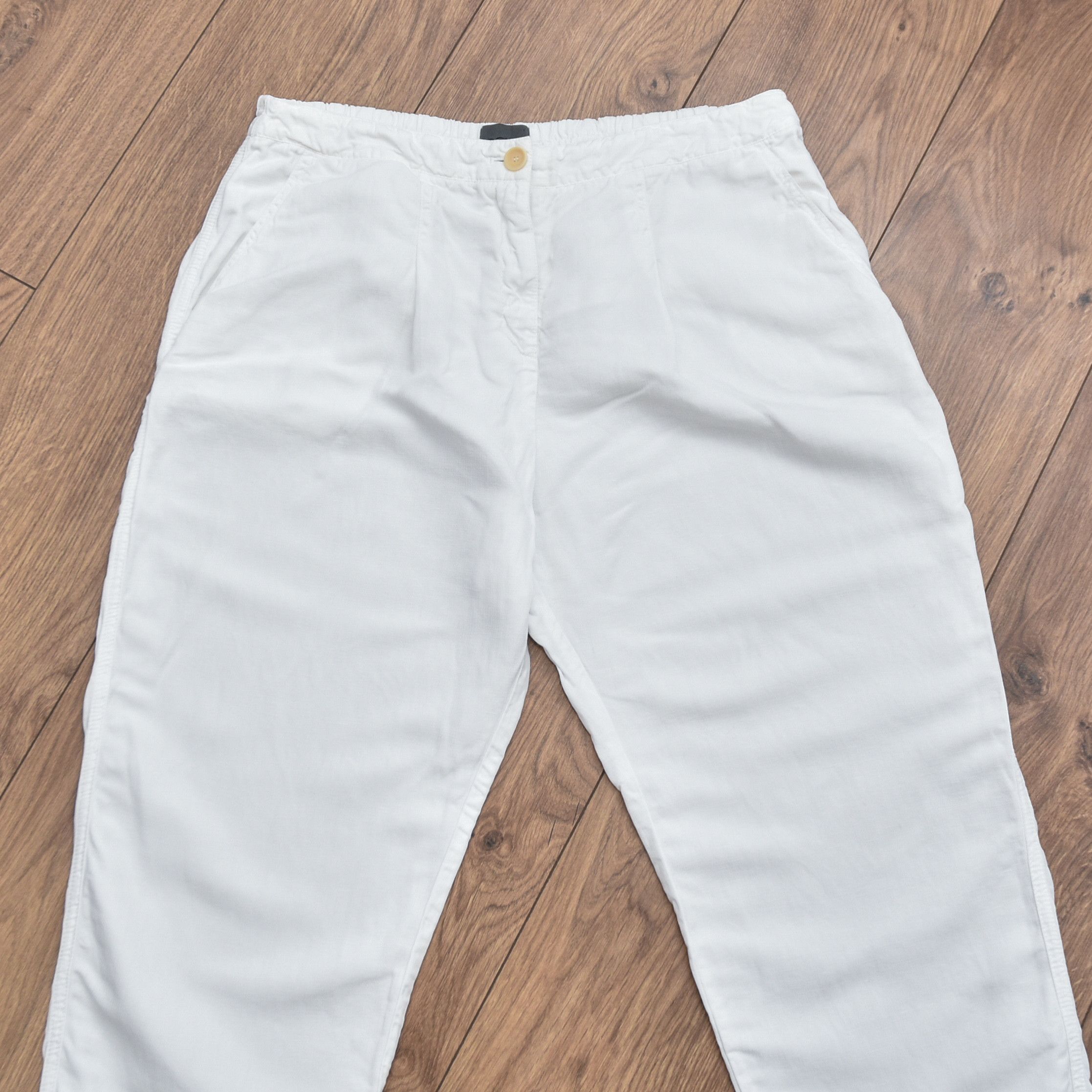 OSKA Oska White Linen Wide Pants Baggy Oversized Cropped sz 5 Size 38" / US 16 / IT 52 - 7 Thumbnail
