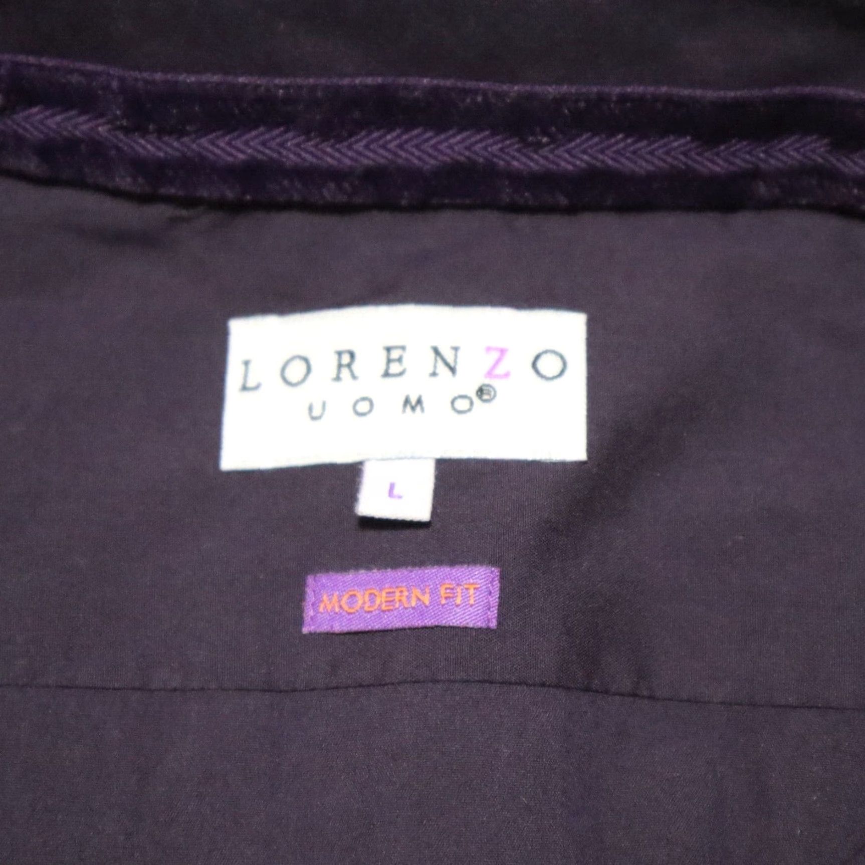 Lorenzo Uomo Lorenzo Uomo Shirt Button-Down L Purple Mens Long Sleeve Cotton Solid Sleeve Button Front Oxford Shirt Size US L / EU 52-54 / 3 - 3 Thumbnail