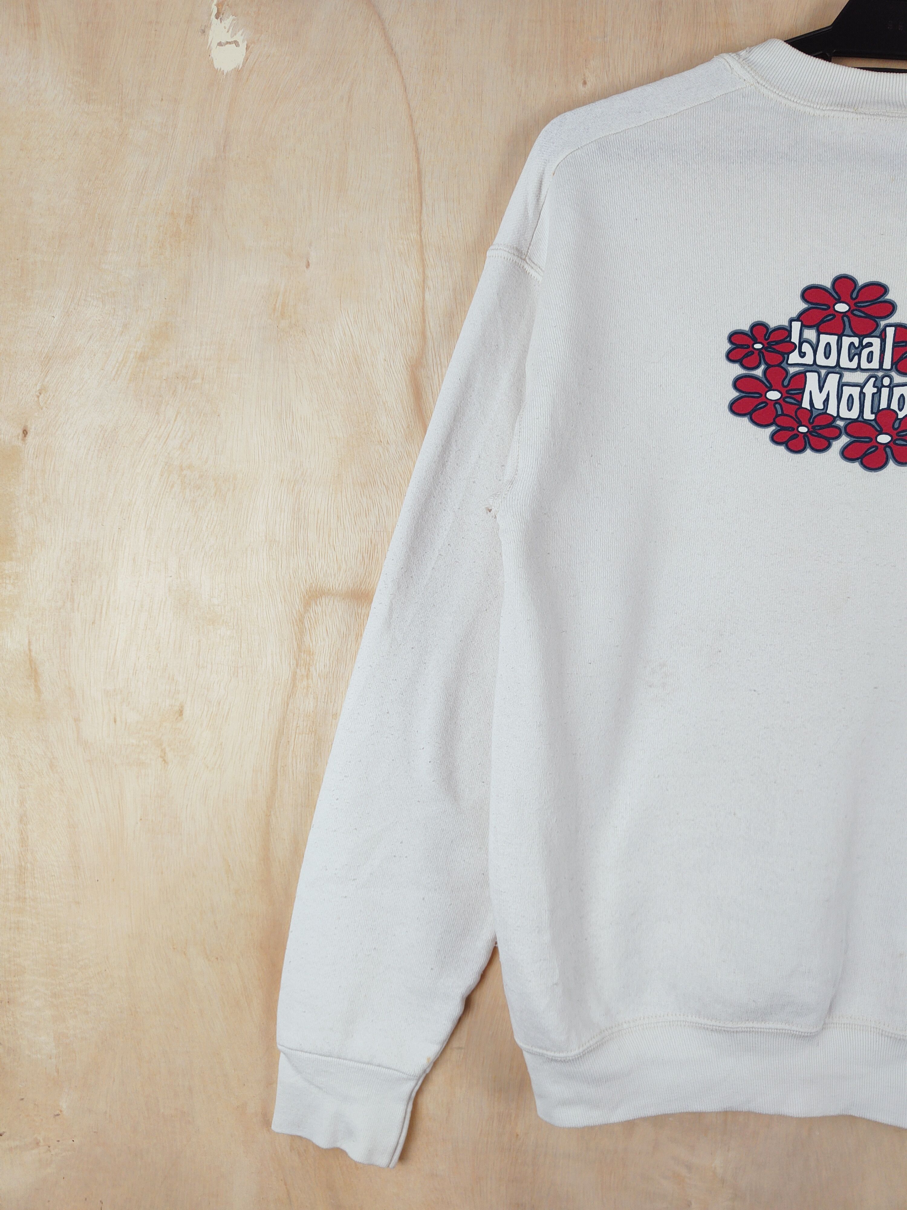 Japanese Brand Local Motion surf vintage White Sweatshirts #S2595 Size S / US 4 / IT 40 - 9 Thumbnail