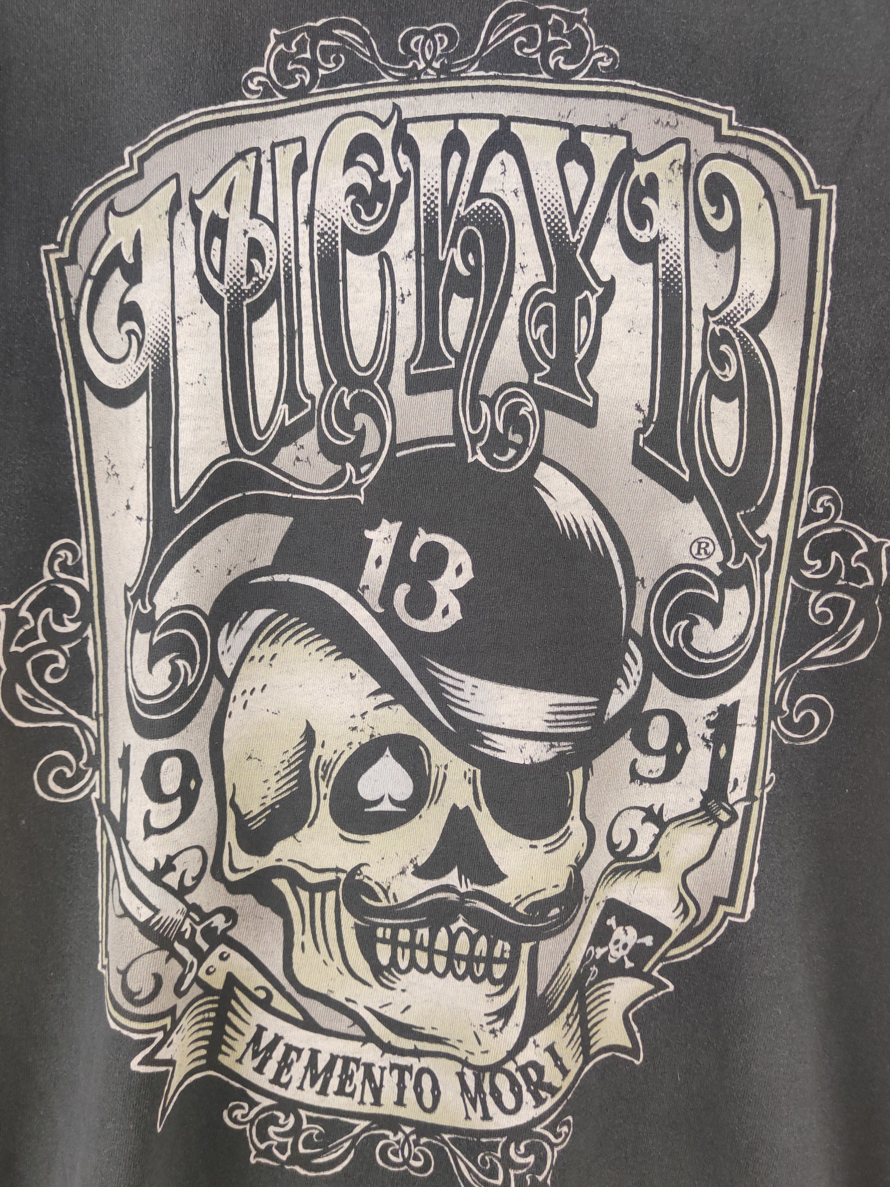 Japanese Brand Lucky 13 skull Black Short Sleeve T-shirts #S2862 Size US L / EU 52-54 / 3 - 3 Thumbnail