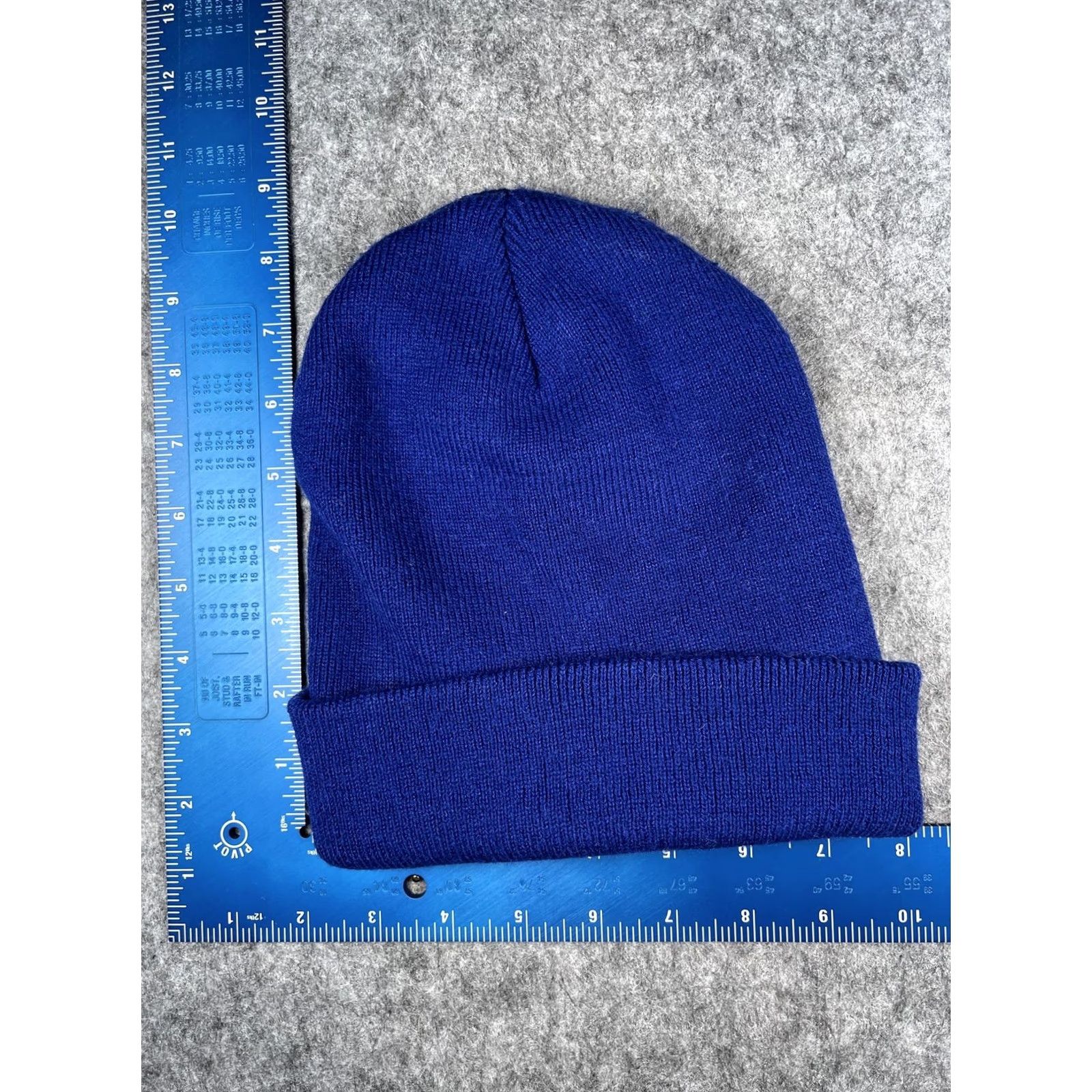 Port & Company Port & Company Beanie Hat Mens One Size Blue Y Logo Knit Winter Stretch Solid Acrylic Size ONE SIZE - 4 Thumbnail