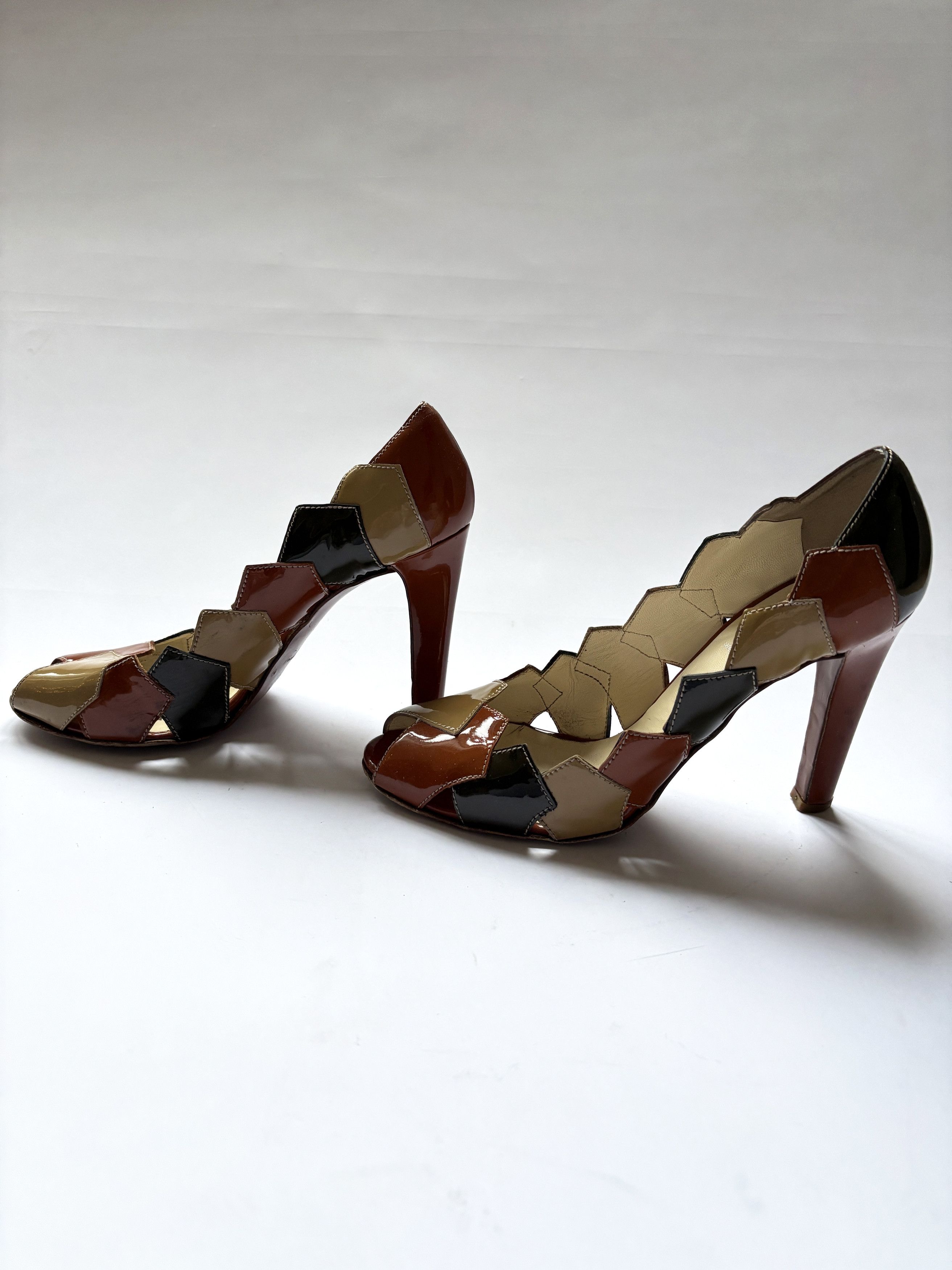 Miu Miu ⚡️QUICK SALE⚡️Miu Miu Patent Peep-Toe Heels Pumps Size US 9 / IT 39 - 4 Thumbnail