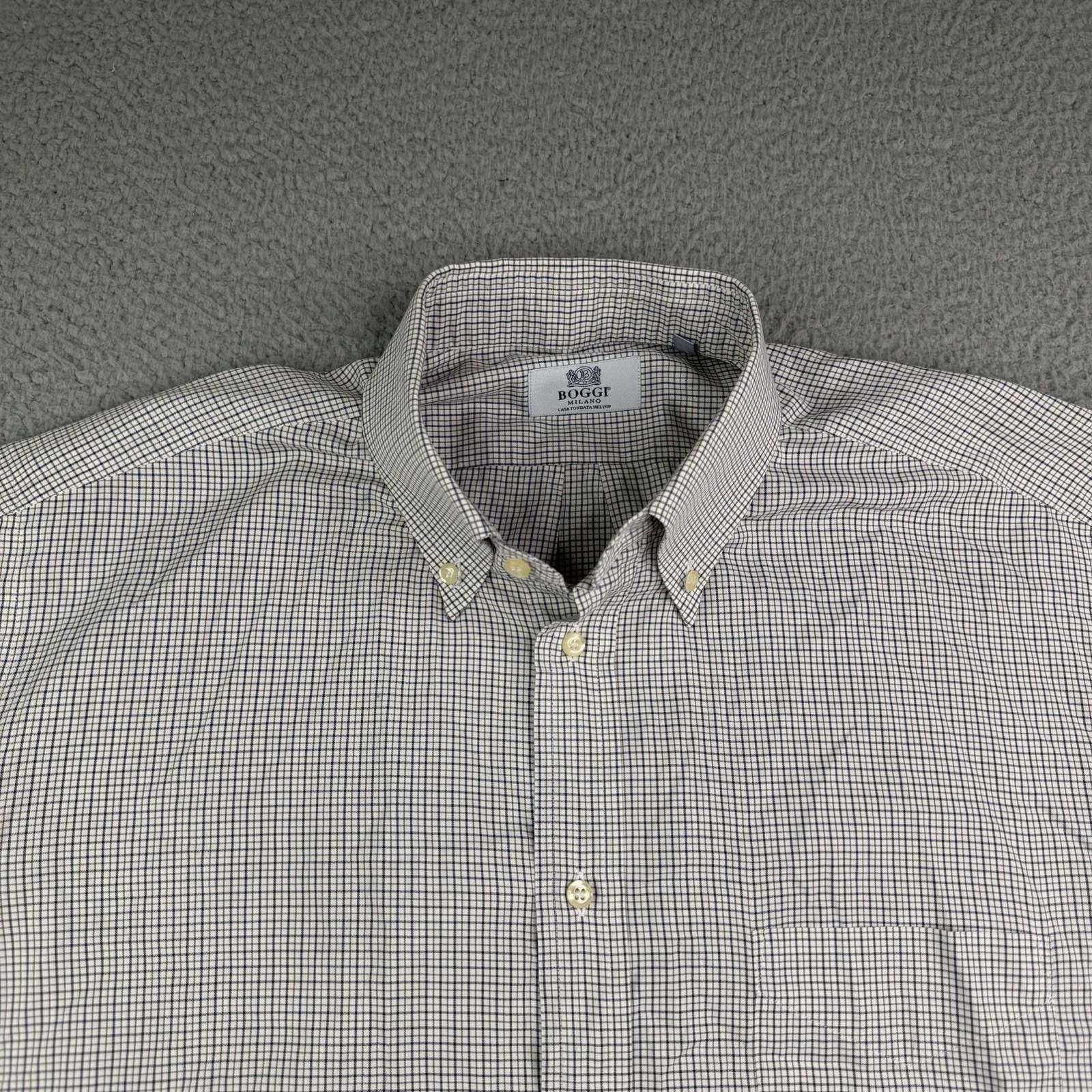 Other Boggi Milano Mens XL Shirt Blue White Long Sleeve 43/17 Size US XL / EU 56 / 4 - 1 Thumbnail