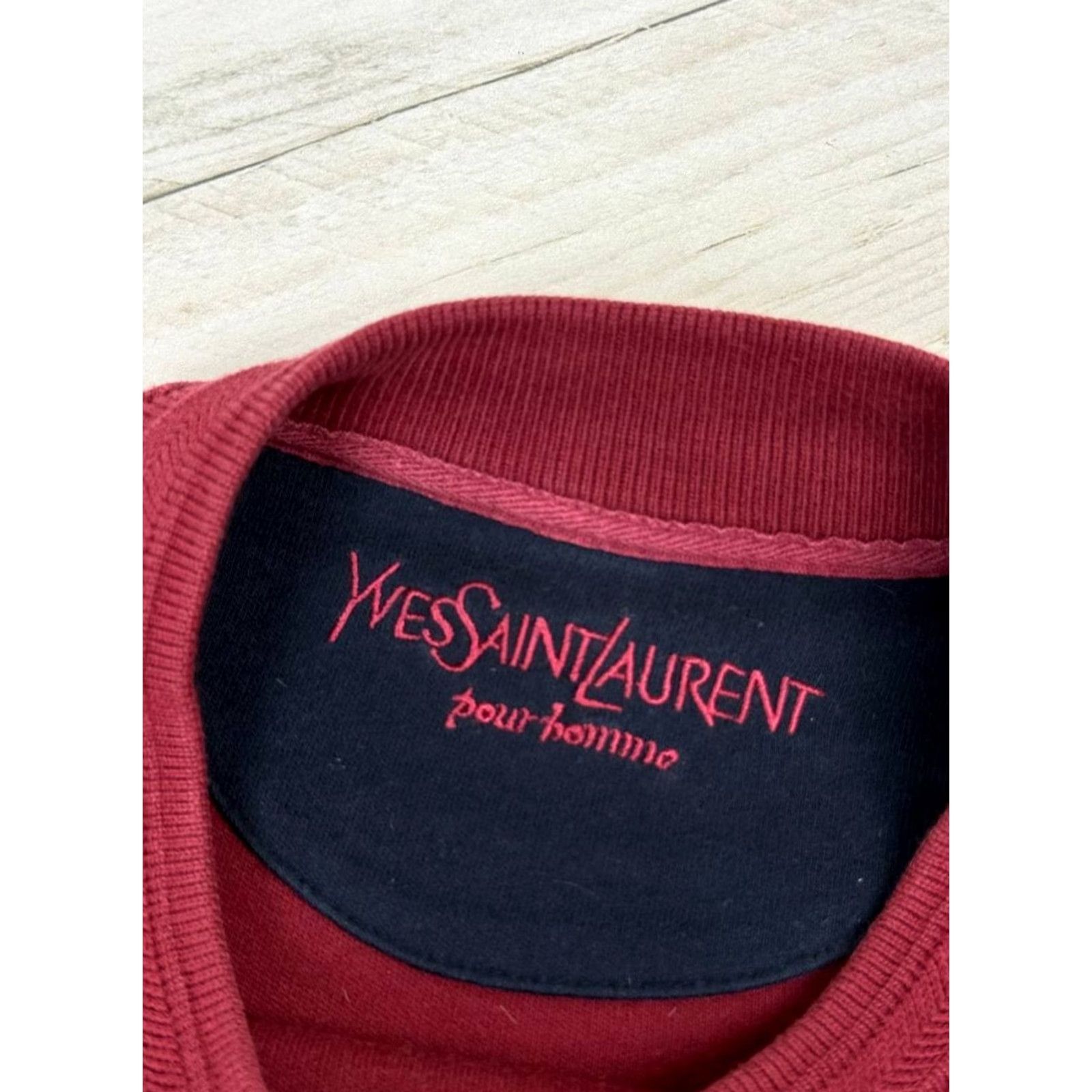 Vintage VINTAGE Yves Saint Lauren Sweatshirt YSL 90s Men Size L Burgundy Red Logo Crew Neck Sweatshirt Mens Size US L / EU 52-54 / 3 - 2 Thumbnail