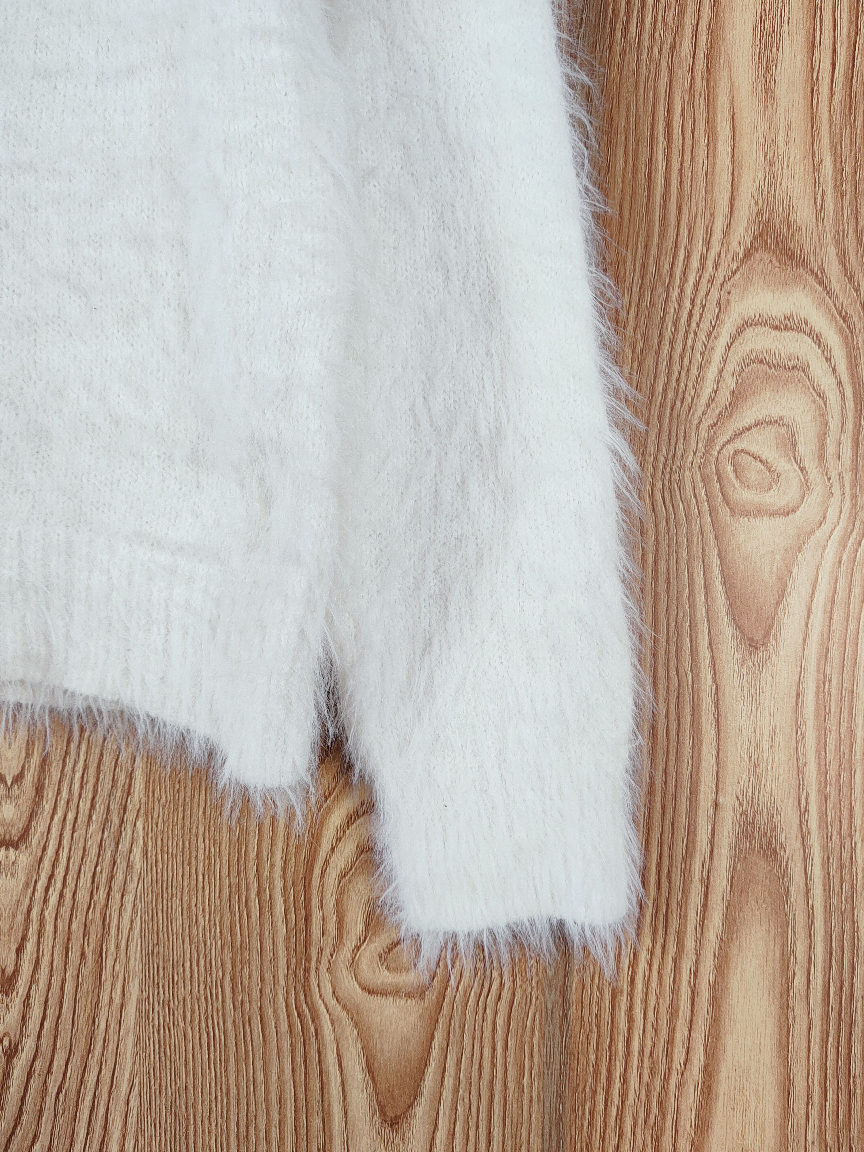 Japanese Brand × Vintage Vintage 💥 Khalita White Fur Mohair Knitwear Size M / US 6-8 / IT 42-44 - 6 Thumbnail