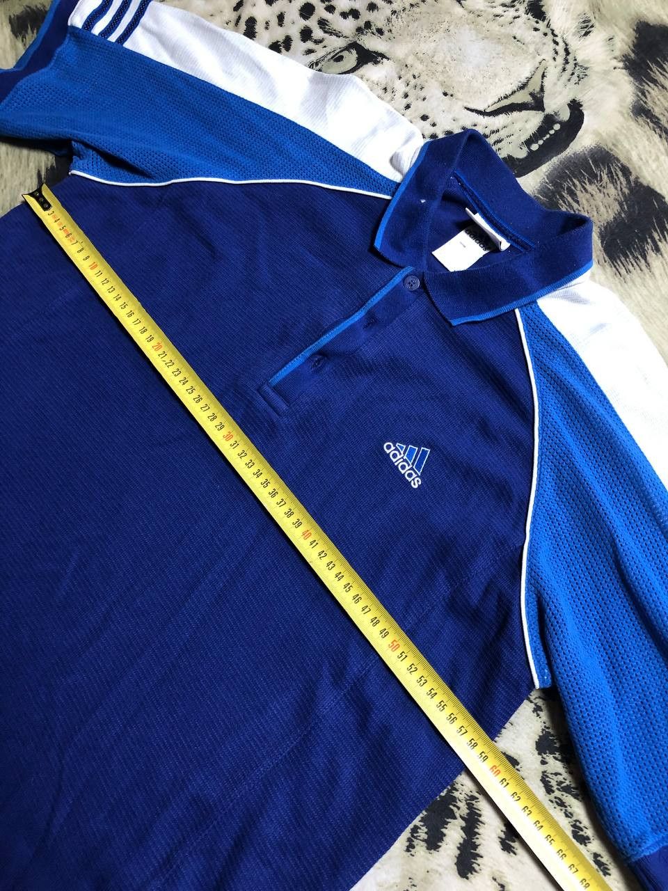 Adidas Vintage Blue Football Adidas Collar Polo Shirt Size US L / EU 52-54 / 3 - 6 Thumbnail