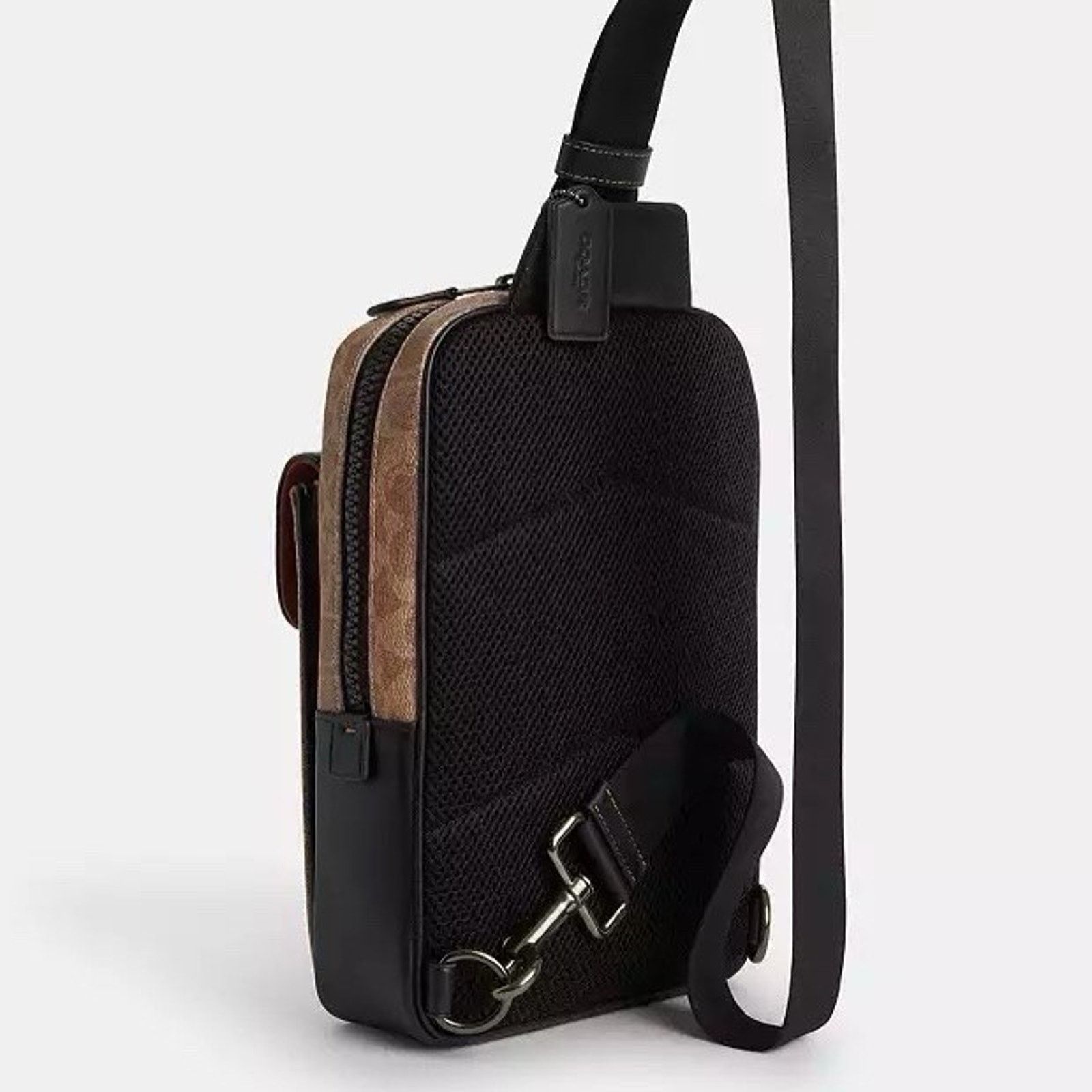 Coach NWT Coach Track Pack In Signature Canvas CX880 Tan/Black Size ONE SIZE - 9 Thumbnail