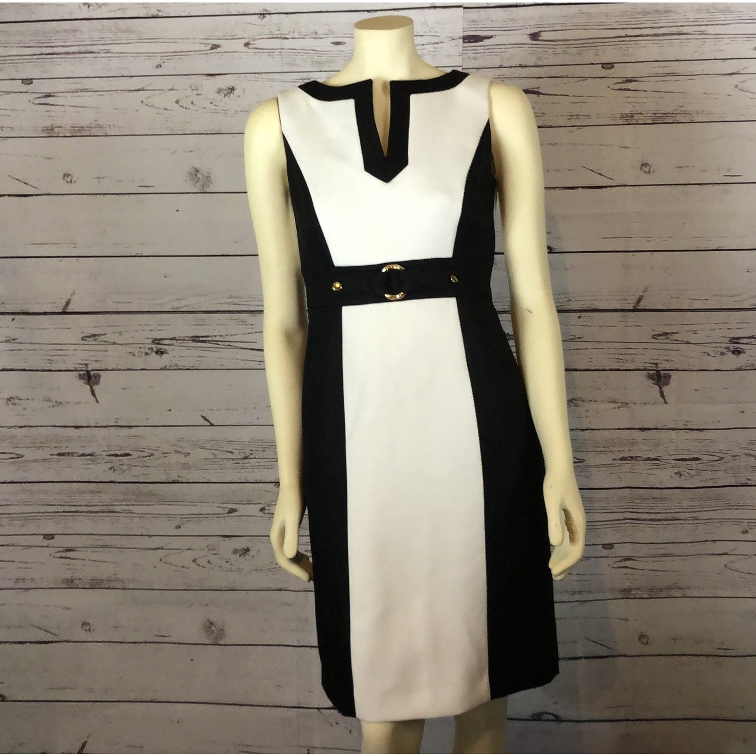 Elie Tahari Tahari Arthur S. Levine Black & White Houndstooth Dress 2 Size XS / US 0-2 / IT 36-38 - 2 Thumbnail