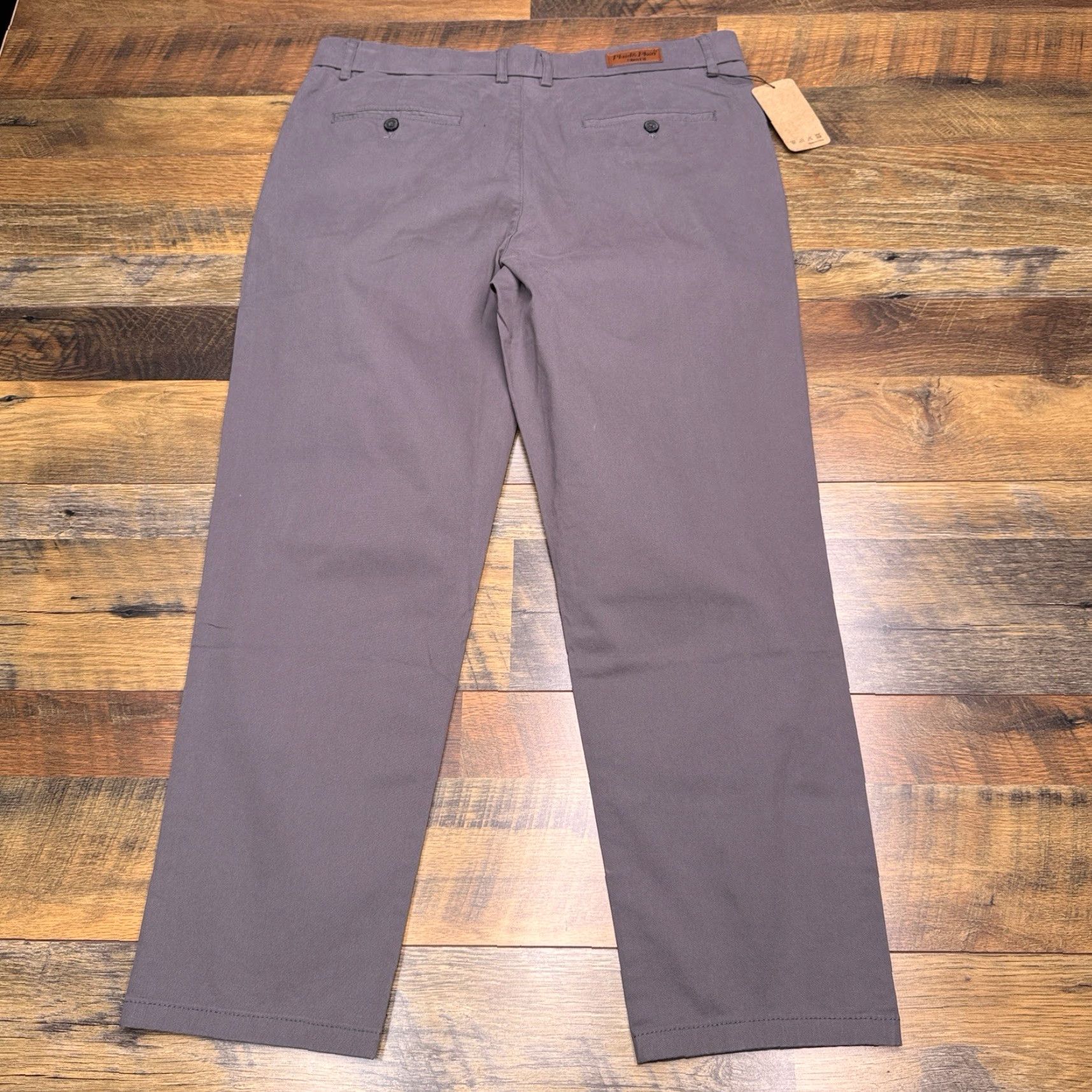 Vintage Plaid & Plain Slim Fit Pants Mens 34x28 Gray Mid Rise Stretch New Size US 34 / EU 50 - 2 Thumbnail