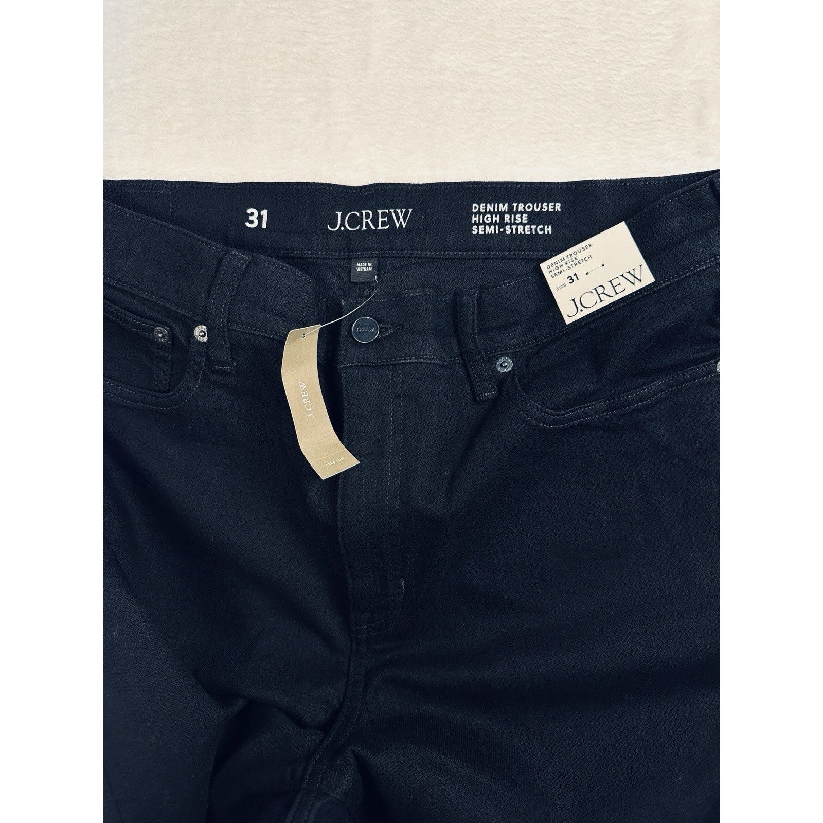J.Crew J.Crew Womens Denim Trouser Wide Leg Jean Black High Rise Sz Size 31" - 6 Thumbnail