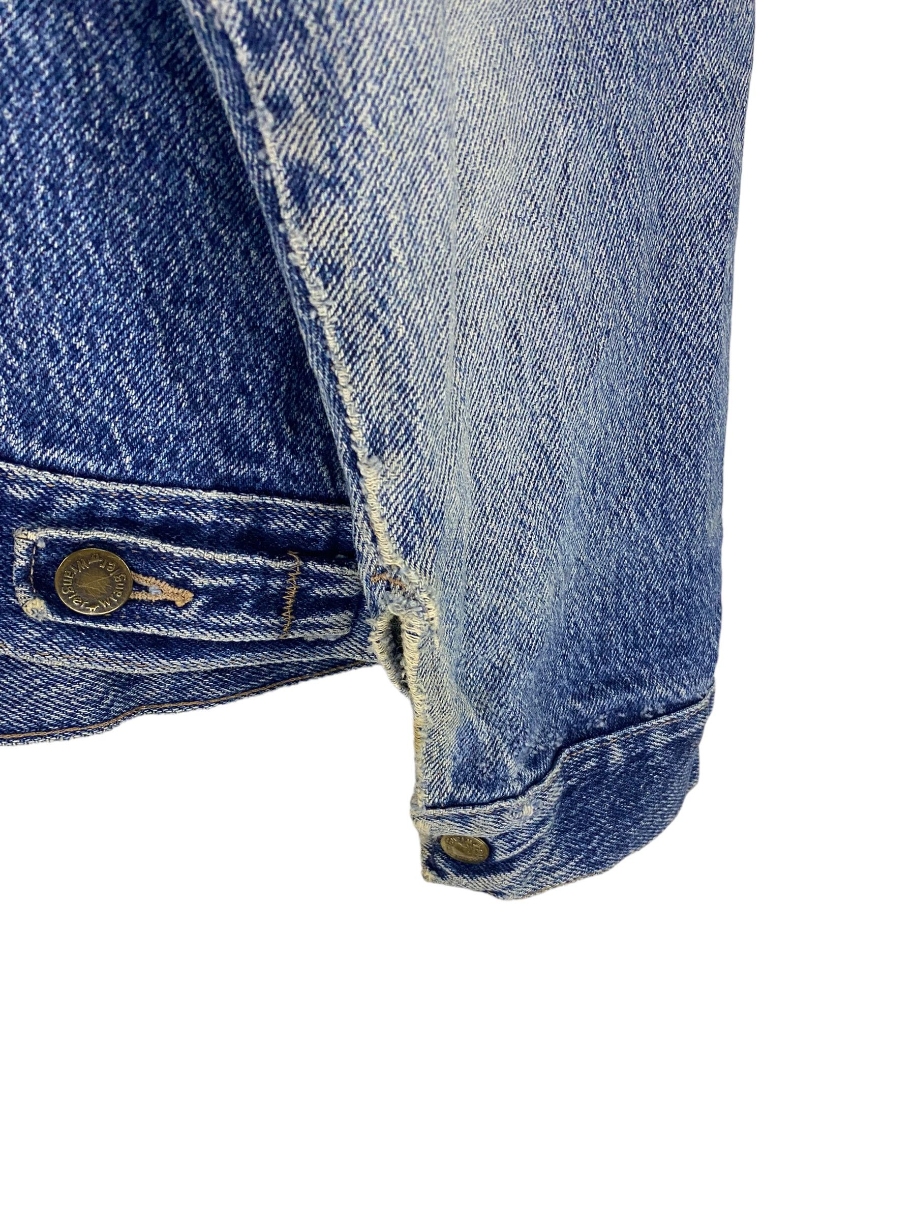 Vintage × Wrangler 90s Wrangler 15 Ozdistressed denim jacket Size US L / EU 52-54 / 3 - 8 Thumbnail