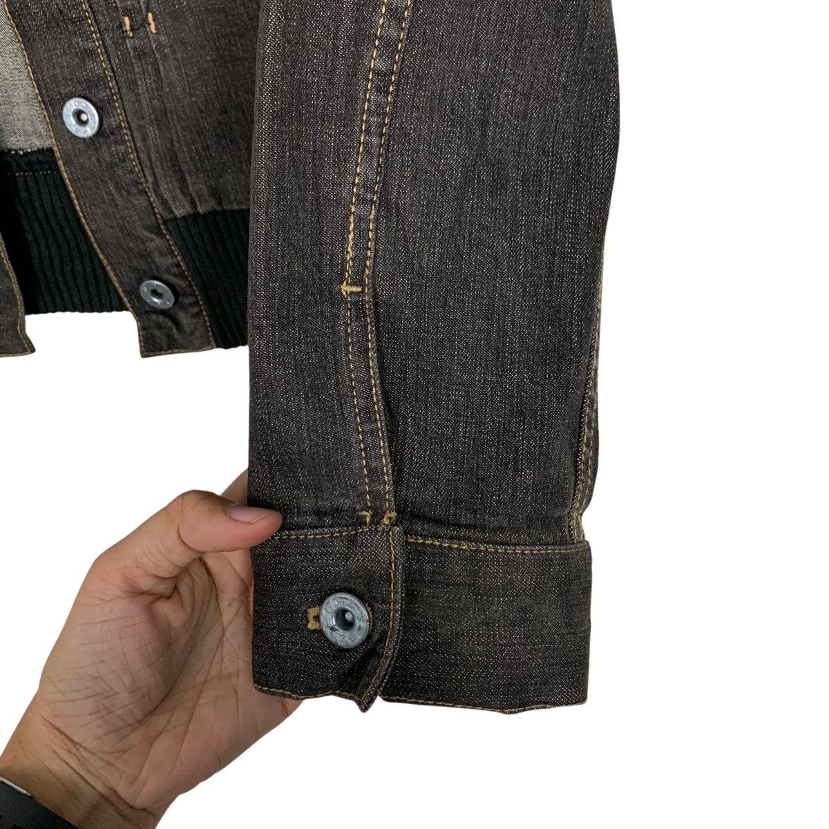 Japanese Brand A/T Atsuro Tayama Trucker Hybrid Denim Jacket #2699-C121 Size S / US 4 / IT 40 - 13 Thumbnail