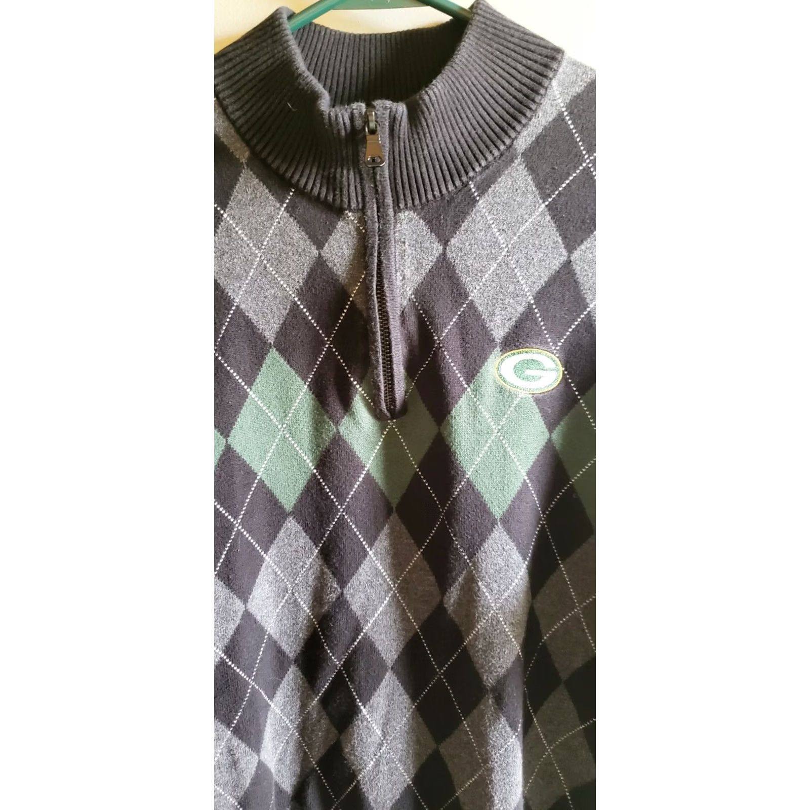 Cutter & Buck Cutter & Buck Green Bay Packers Golf Argyle Long Sleeve Sweater Men's XL Diamond Size US XL / EU 56 / 4 - 5 Thumbnail