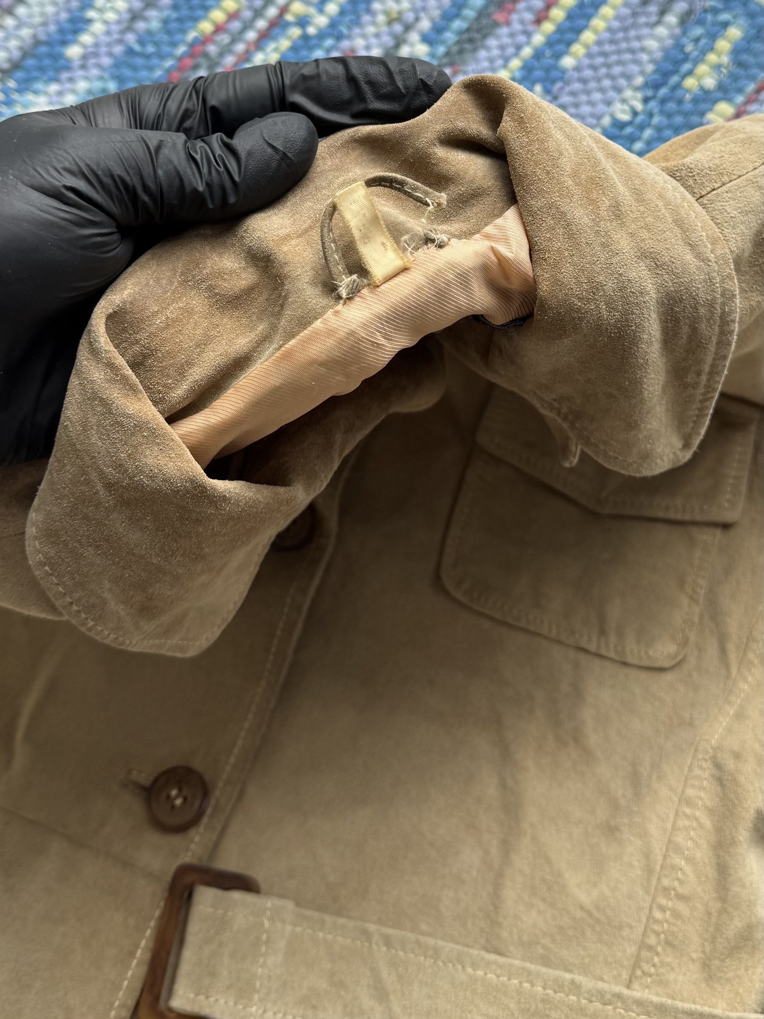 Vintage Vintage Real Pig Suede Jacket With Belt A8(V1)D15 Size L / US 10 / IT 46 - 8 Thumbnail