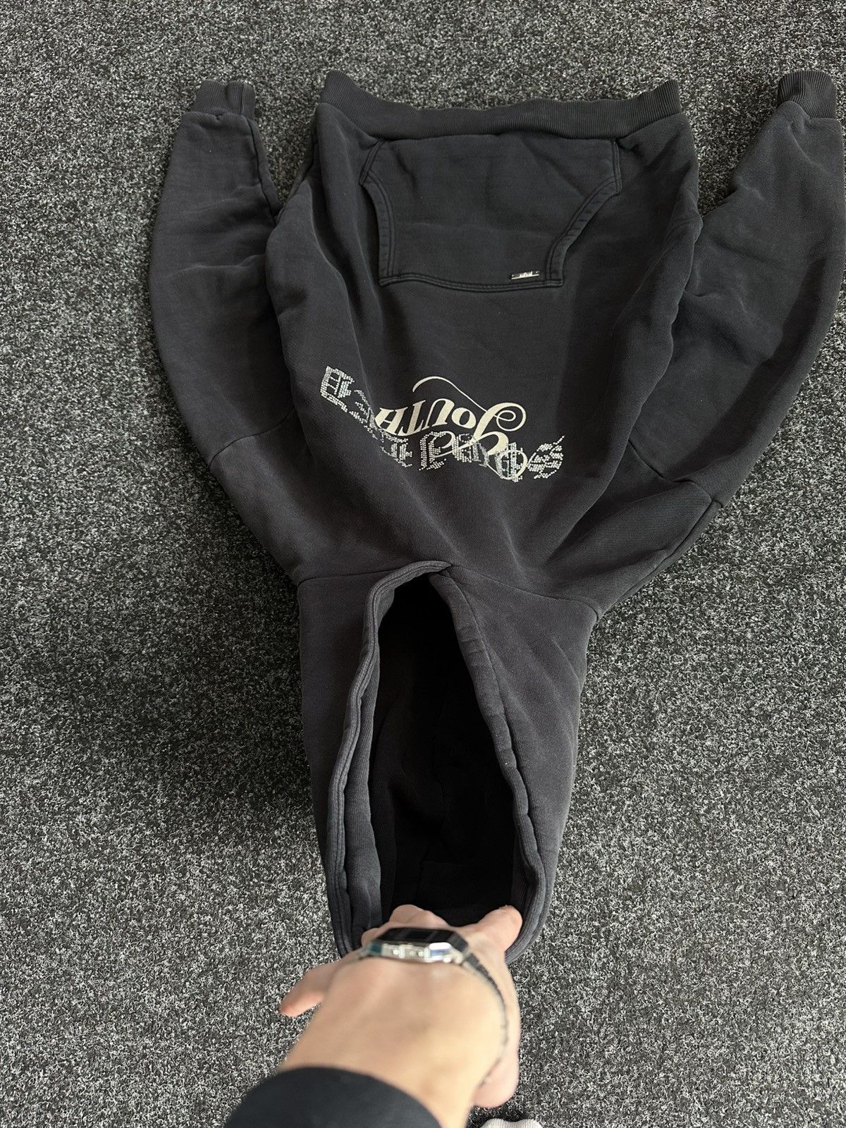 Peso × Rap Tees 🚨Peso Spoiled Youth Hoodie black big logo Rhinestones Size US S / EU 44-46 / 1 - 6 Thumbnail