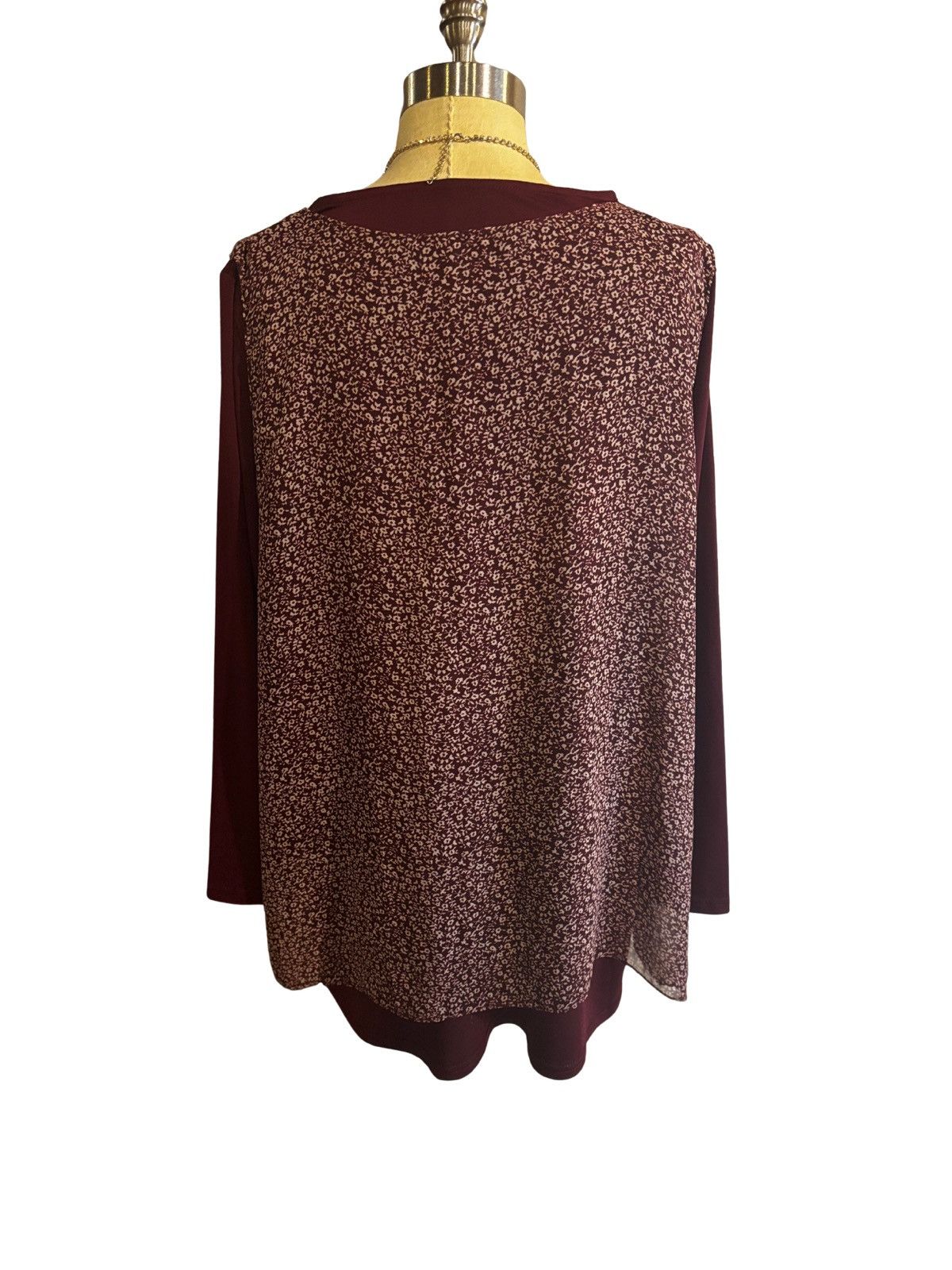 Other Burgundy layered Top.wt8107 Size XXL / US 16-18 / IT 52-54 - 5 Thumbnail