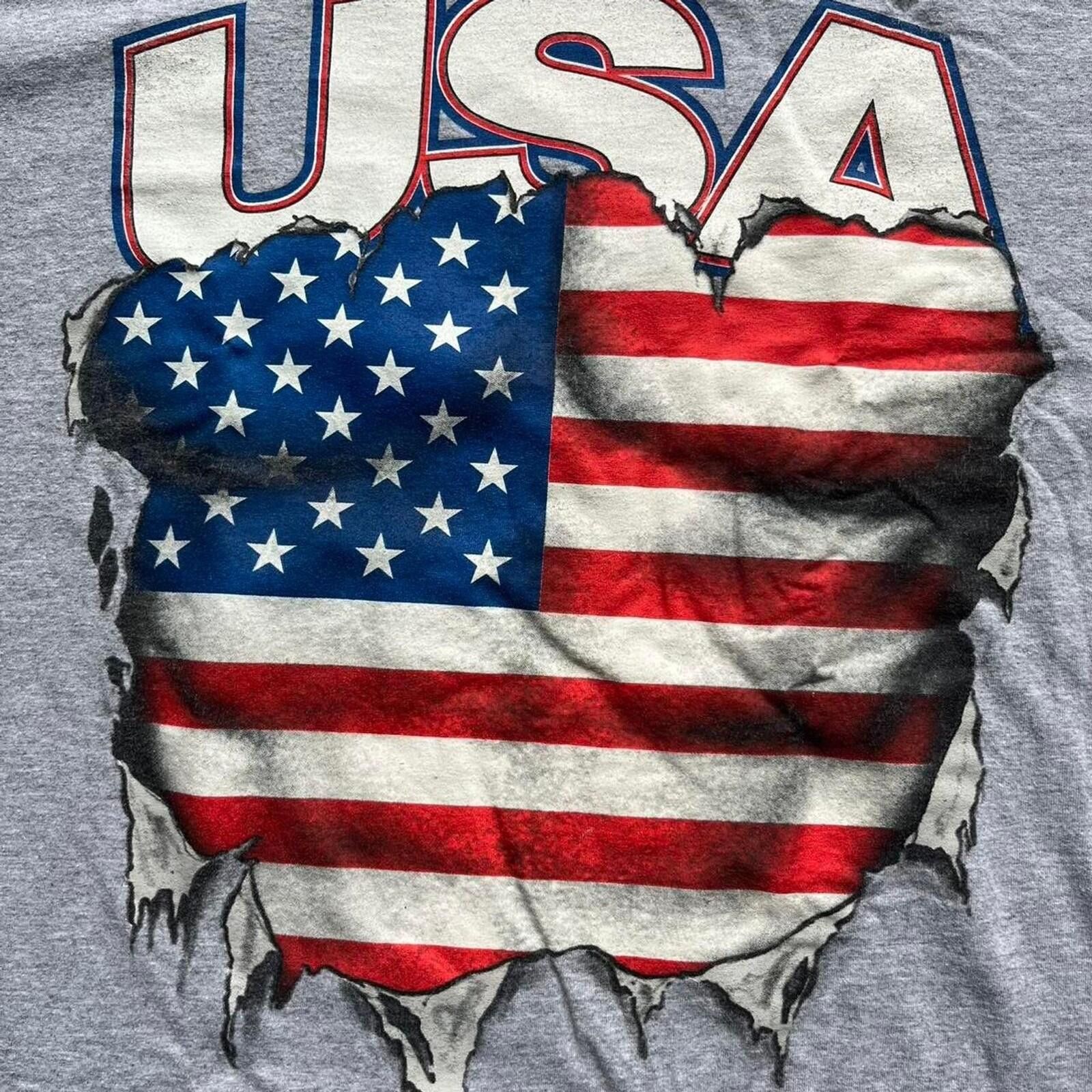Jerzees U.S.A. American Flag Graphic Jerzees XL T-Shirt Size US XL / EU 56 / 4 - 2 Thumbnail