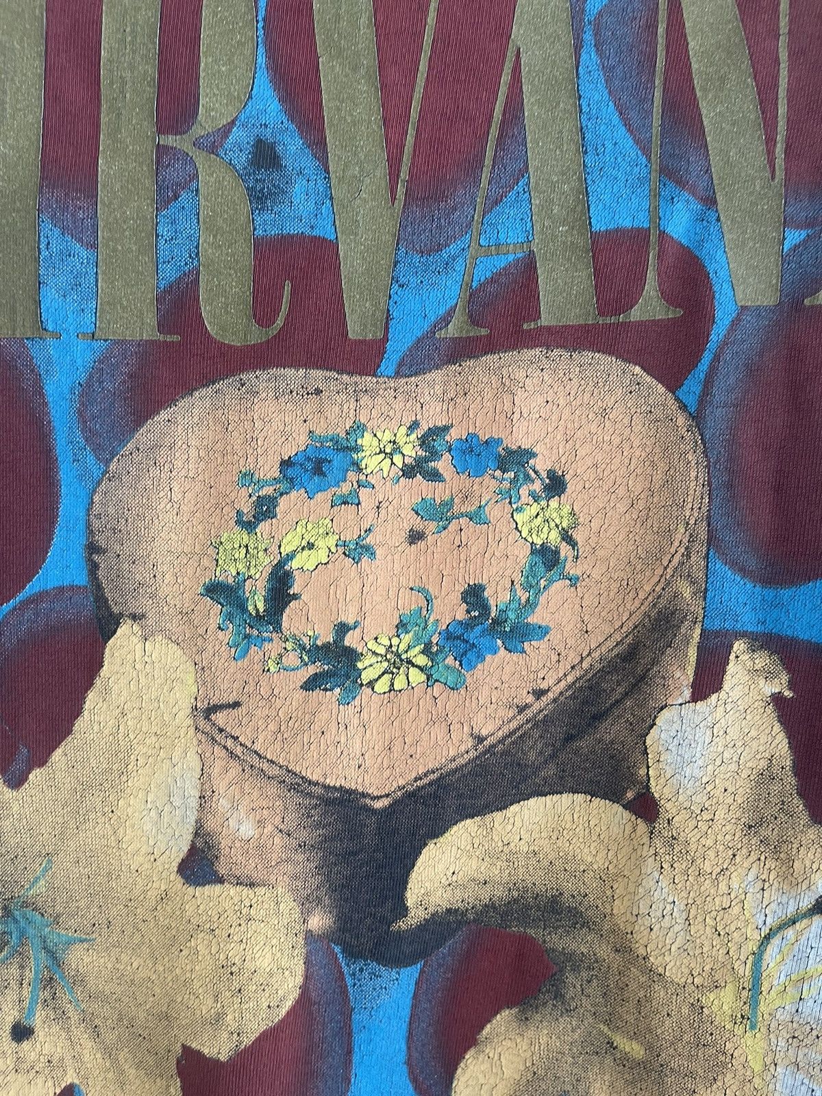 Vintage 1993 Nirvana Heart Shaped Box Single Stitch