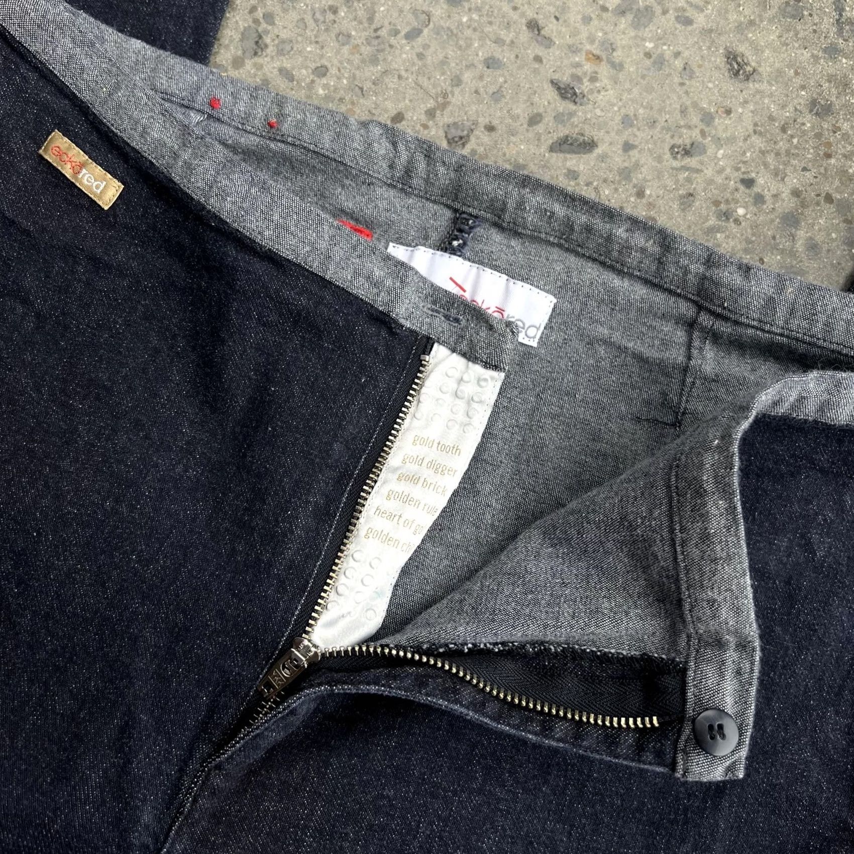 Denime Ecko Red Jeans Womens 11 Dark Wash Blue Denim Low Rise Bootcut Stretch Jeans Size 32" / US 10 / IT 46 - 3 Thumbnail
