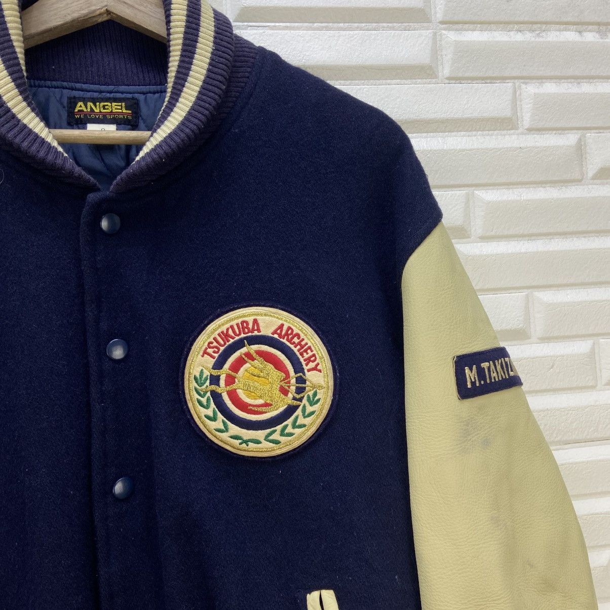 Japanese Brand Japanese Brand Tsukuba Archery Leather Sleeve Varsity Jacket Size US M / EU 48-50 / 2 - 3 Thumbnail