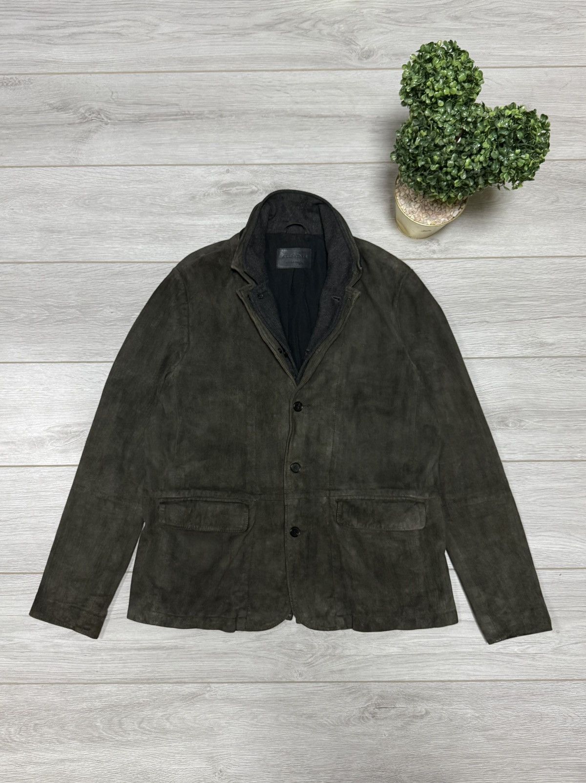 Allsaints Allsaints Keanu Reeves survey faded leather jacket blazer Size US XL / EU 56 / 4 - 1 Thumbnail