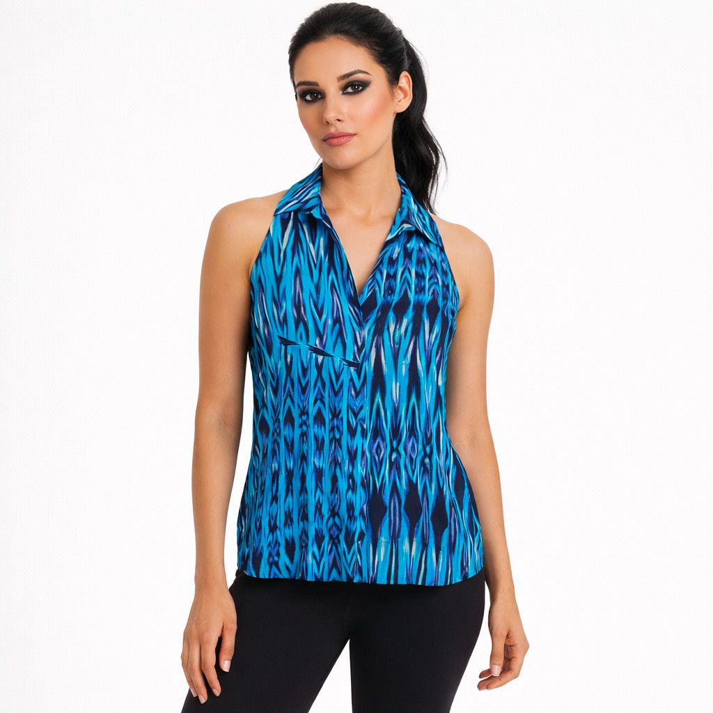 Vacation Eight Sixty Ikat Aztec Print Collared Button-Up Tank Party Size S / US 4 / IT 40 - 1 Thumbnail