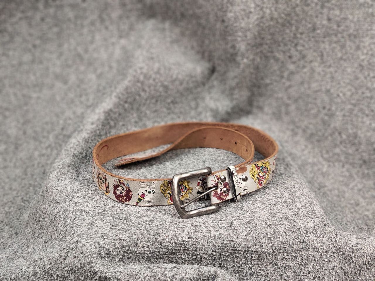 Ed Hardy Vintage Ed Hardy Multi Logo Brown Leather Belt Y2K Style Size ONE SIZE - 2 Thumbnail