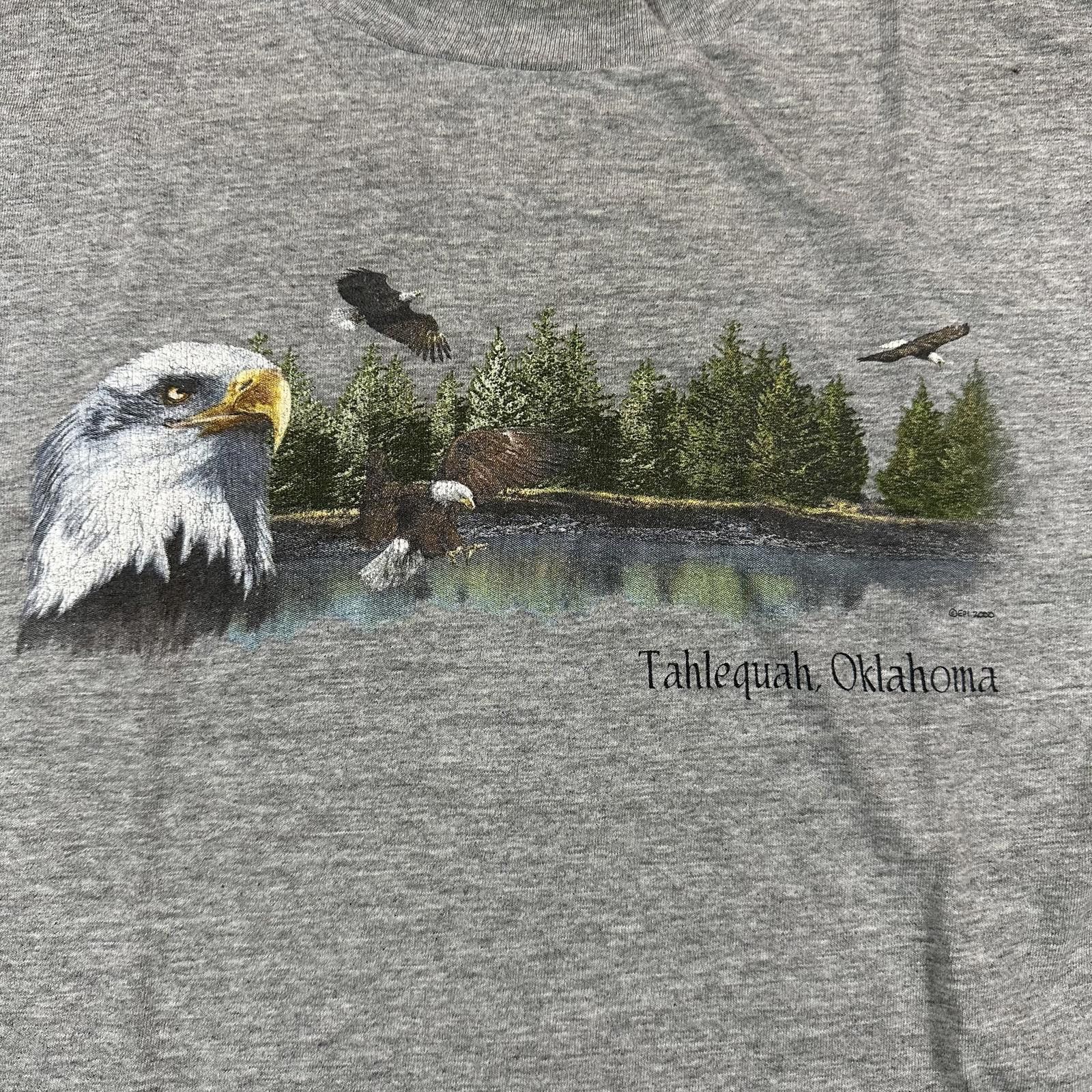 American Eagle Outfitters Eagle Products T-Shirt Gray Eagle Tahlequah Oklahoma Vintage Size US L / EU 52-54 / 3 - 3 Thumbnail