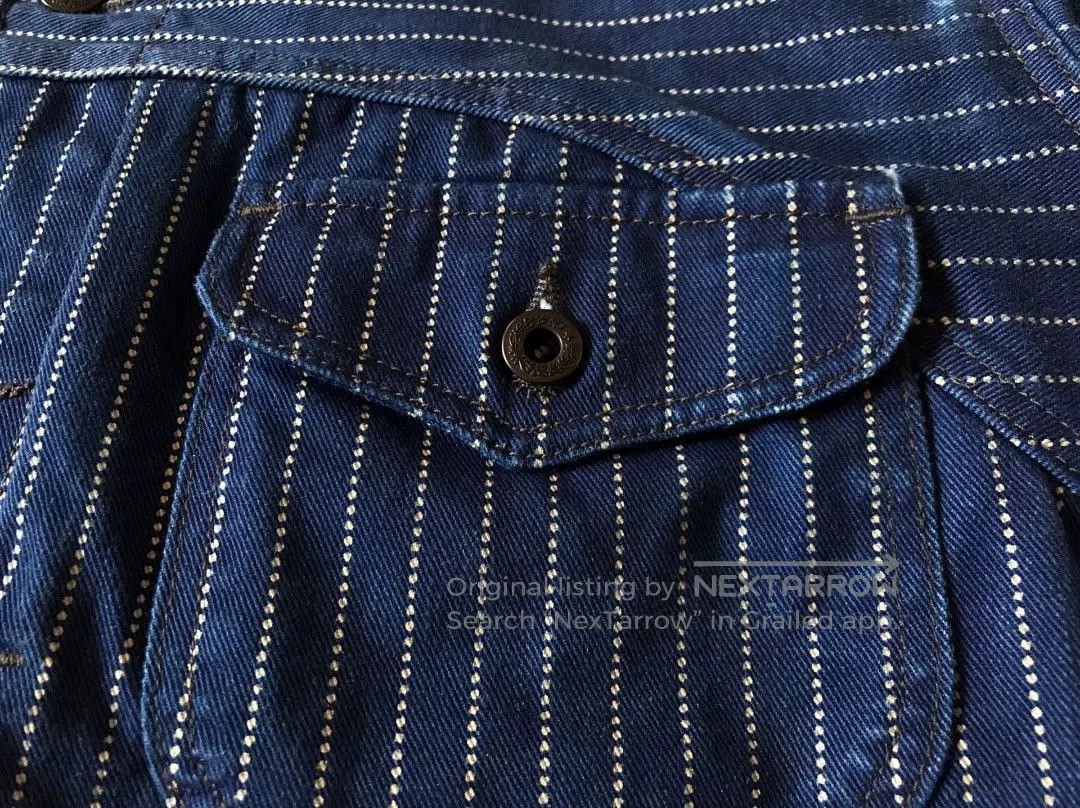 Rising Sun & Co. Rising Sun Indigo Wabash Stripe Work Shirt. Size US XS / EU 42 / 0 - 4 Thumbnail