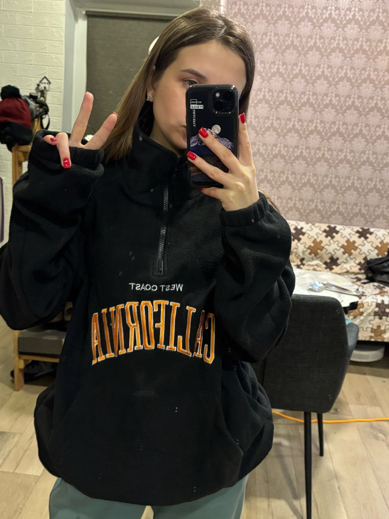 Japanese Brand × Vintage Fluffy Fleece Vintage Hoodie Size US XL / EU 56 / 4 - 5 Thumbnail