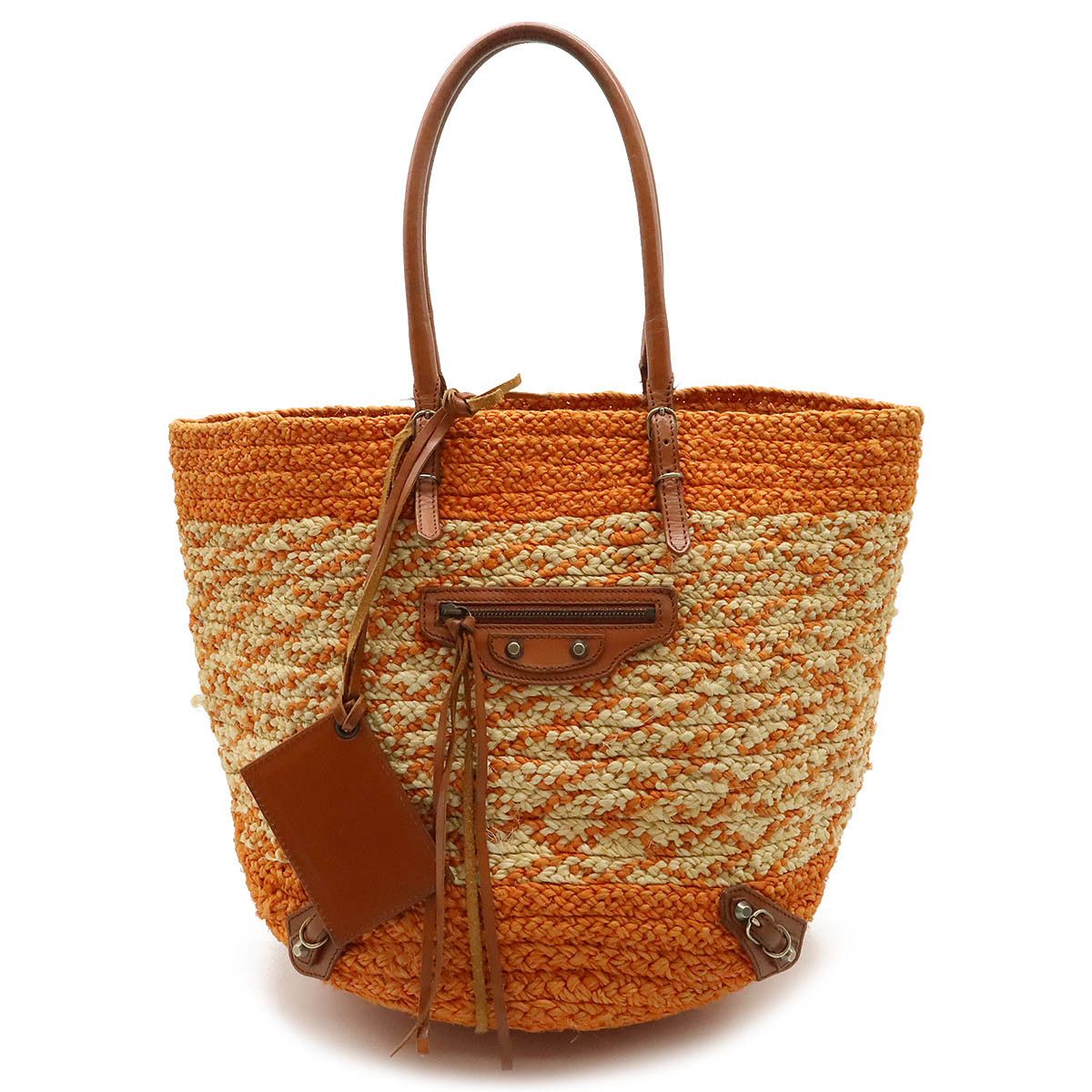 Balenciaga Balenciaga Balenciaga Raffia Leather 2way Bag 286370 Natural Material Tote Bag 286370 DUTY FREE for USA Size ONE SIZE - 1 Thumbnail