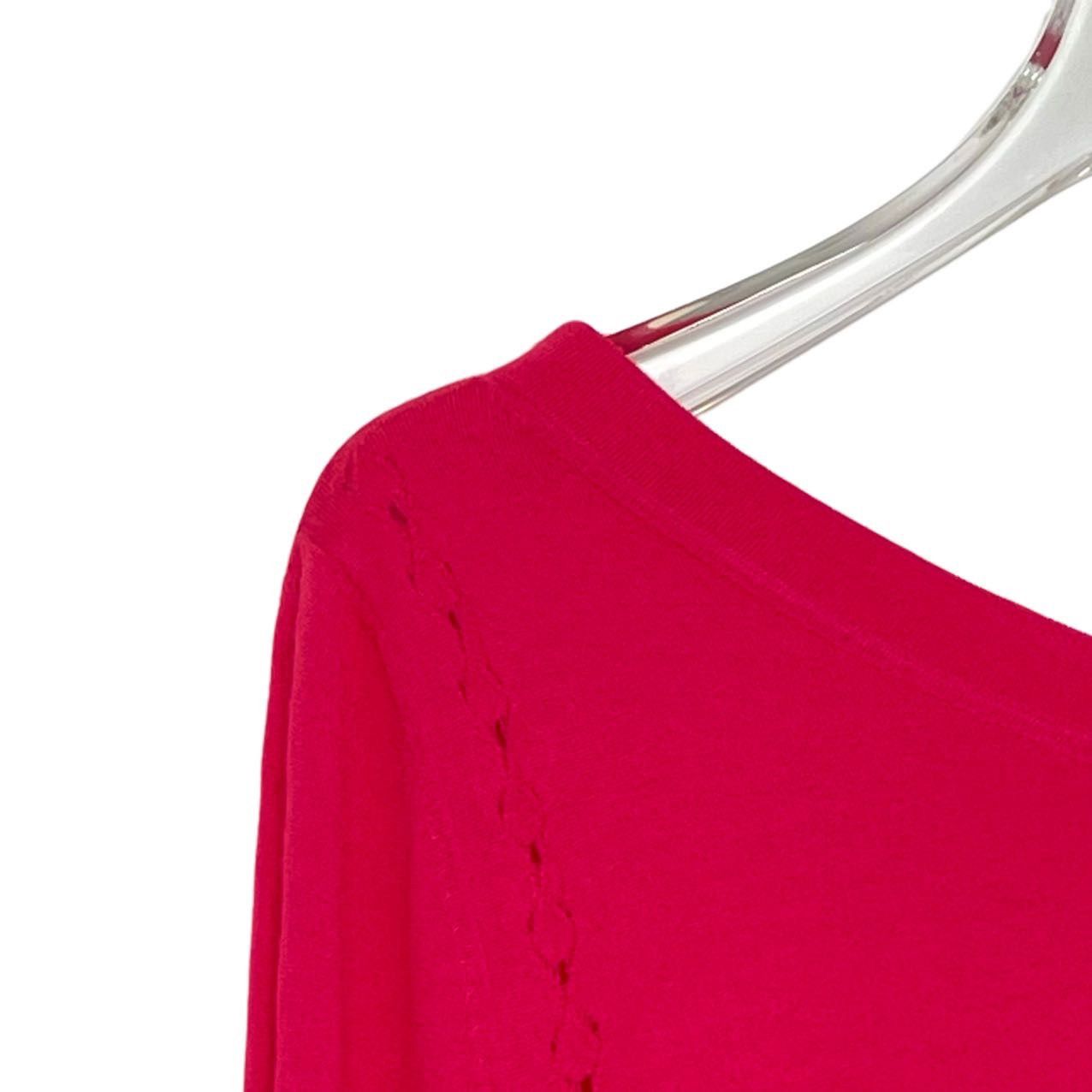 Chanel Chanel Rose Red Thin Cashmere Knit Sweater K26WX Size XXS / US 00 / IT 34 - 3 Thumbnail