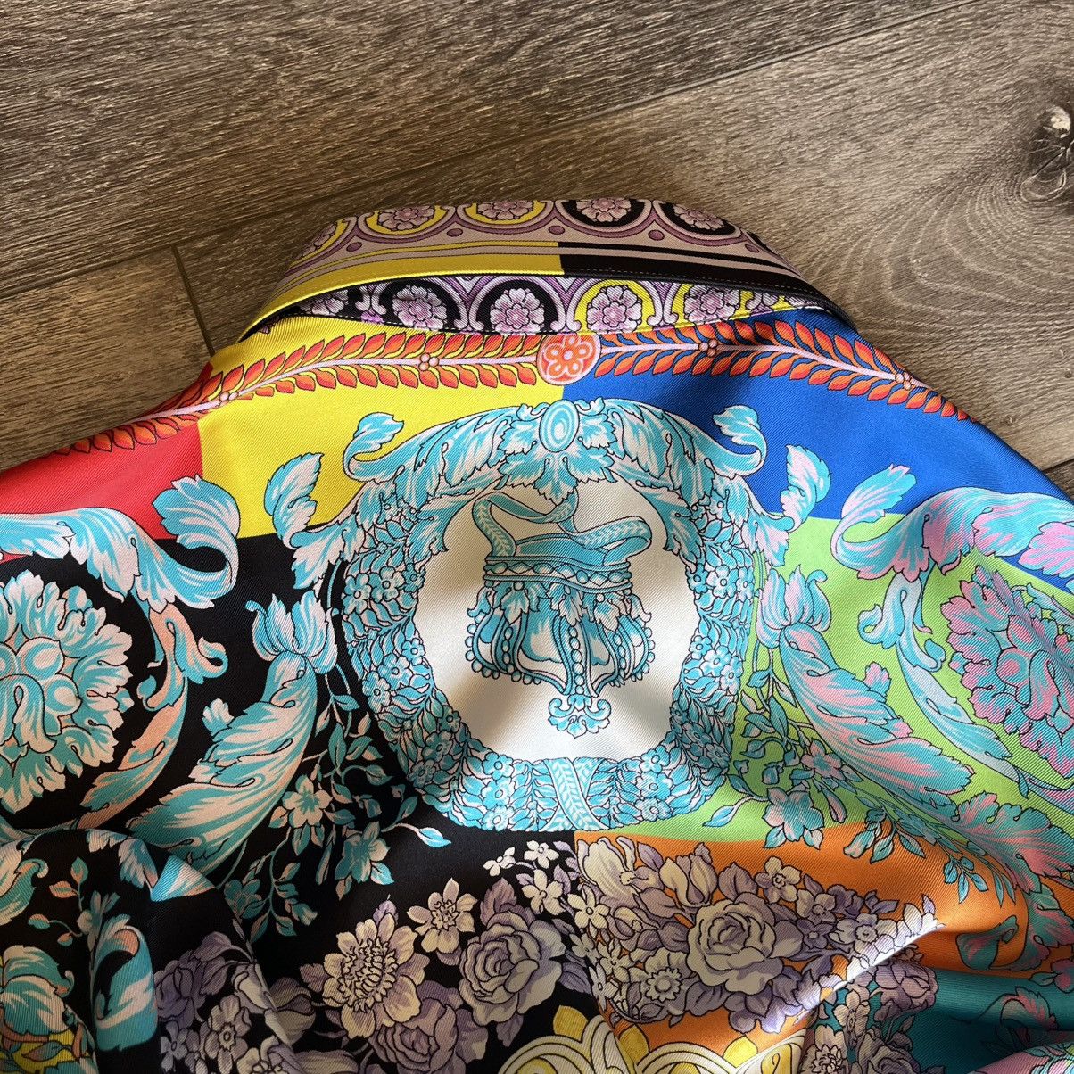 Versace Versace SS19 Techni Baroque Floral Print Silk Buttoned Shirt Size US XL / EU 56 / 4 - 13 Thumbnail