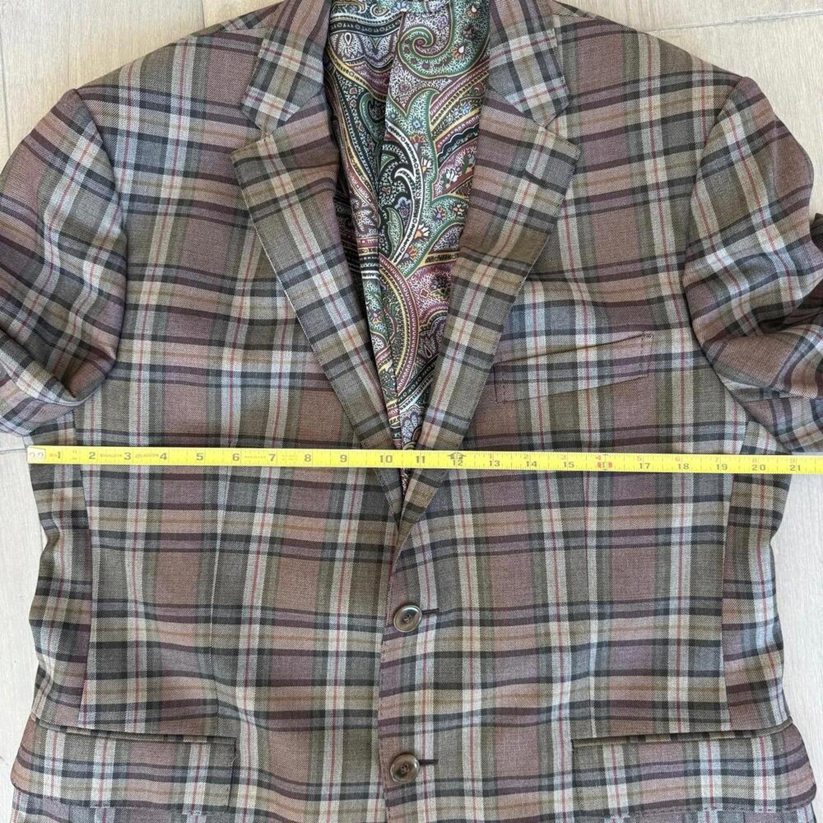 Etro Etro 54 Men's Wool Plaid Blazer | Paisley Lining Size 44R - 7 Thumbnail