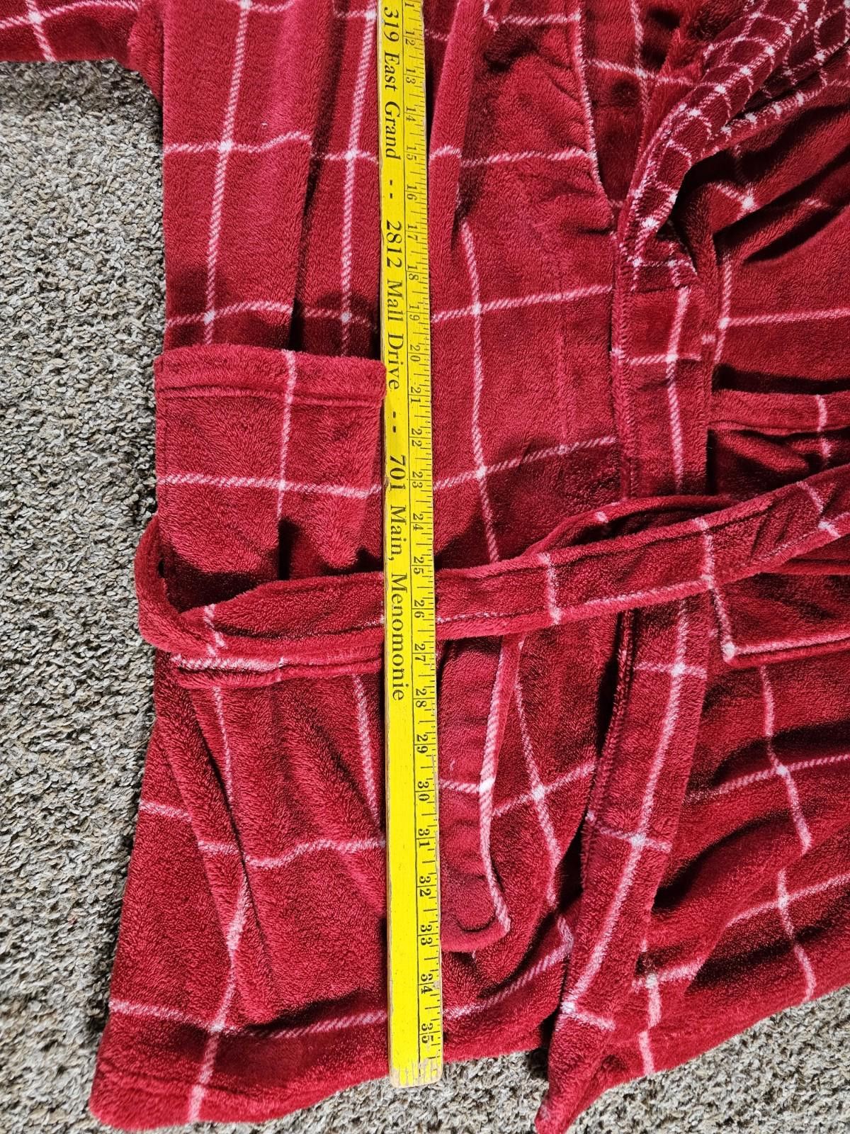 Beams Plus MARTHA STEWART PLUSH COMFORT ROBE M RED PLAID For Macy's Size ONE SIZE - 3 Thumbnail