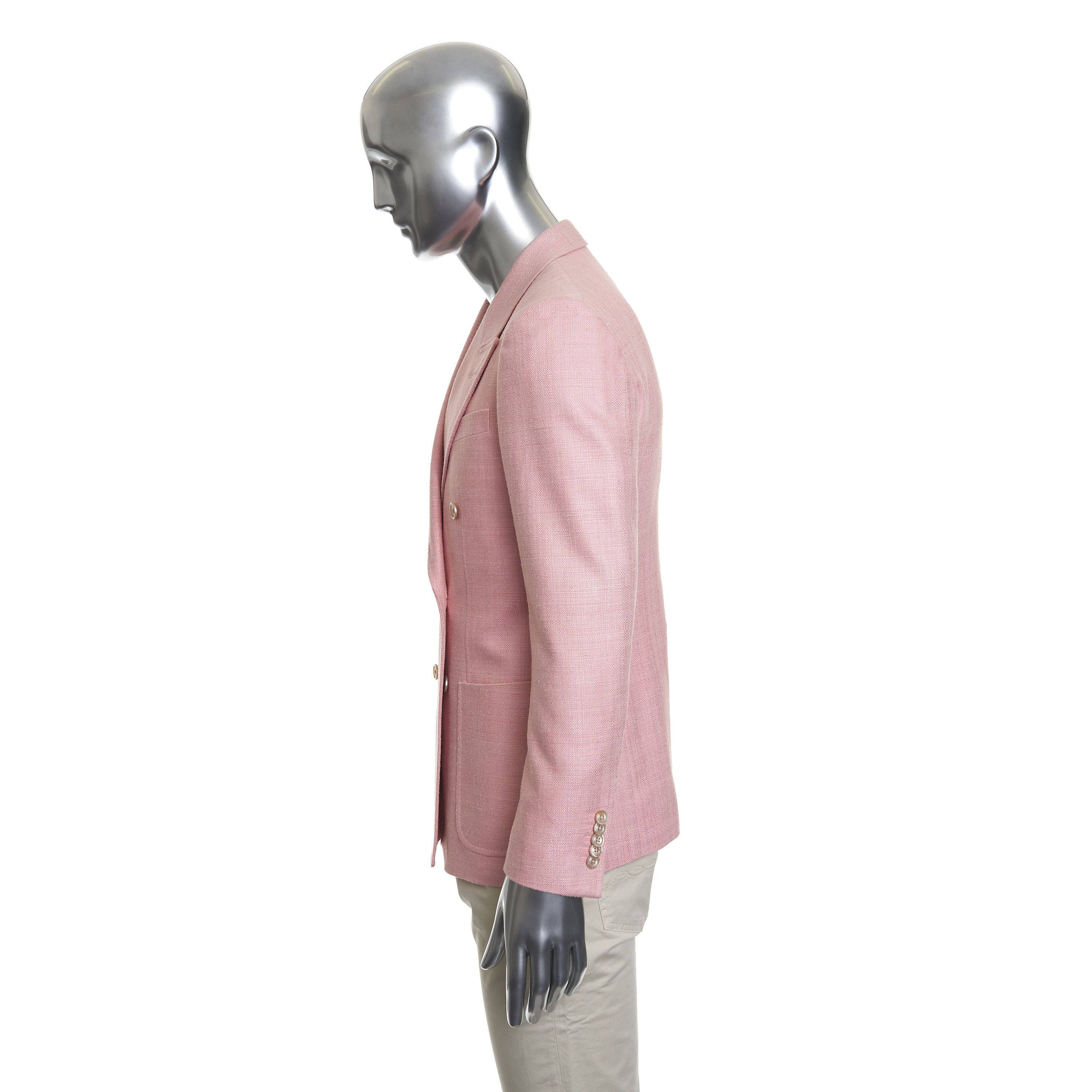 Gucci Double Breasted Blazer Jacket In Pink Bourette Silk Size 36R - 5 Thumbnail