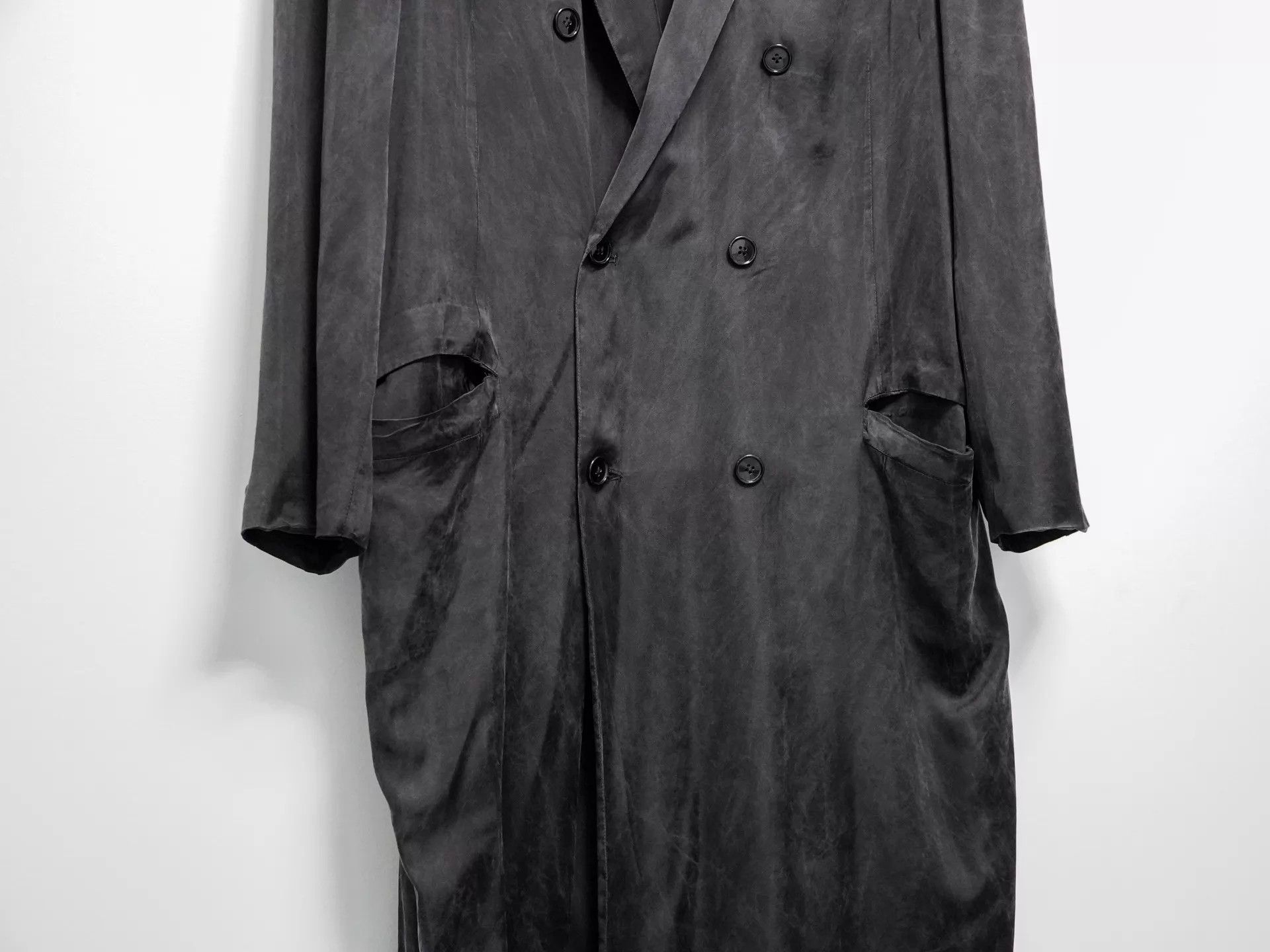 Yohji Yamamoto Yohji Yamamoto 1980s DB Cupro Ice Crackle Fog Coat M Size US M / EU 48-50 / 2 - 4 Thumbnail
