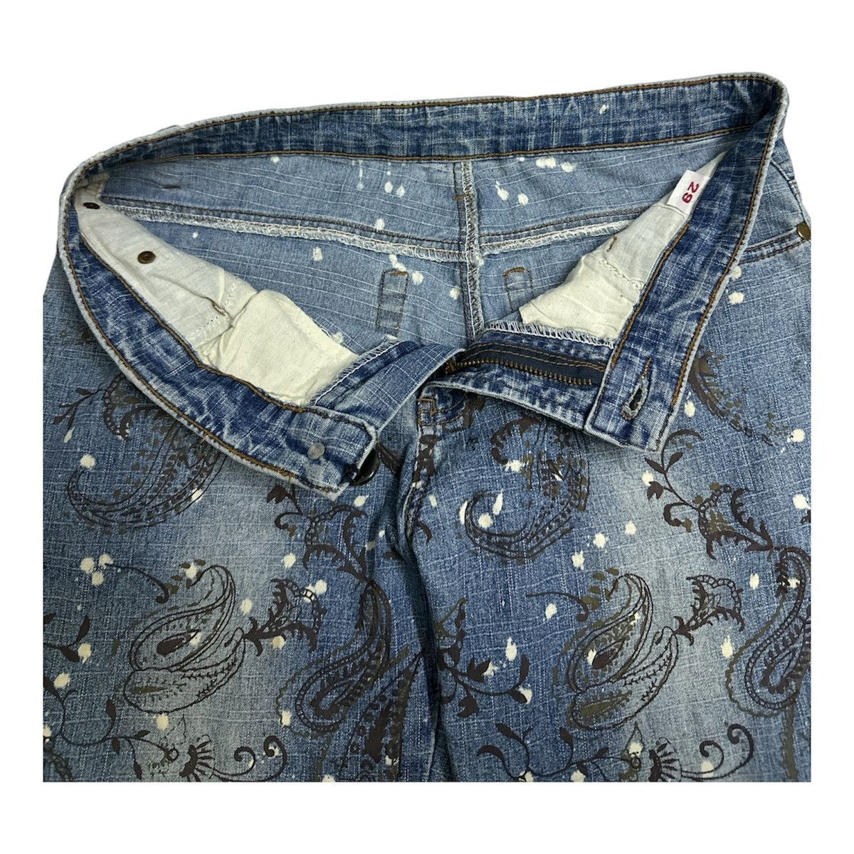 Distressed 2000s Bandana Flare Jeans Japanese Y2K Goa Lgb