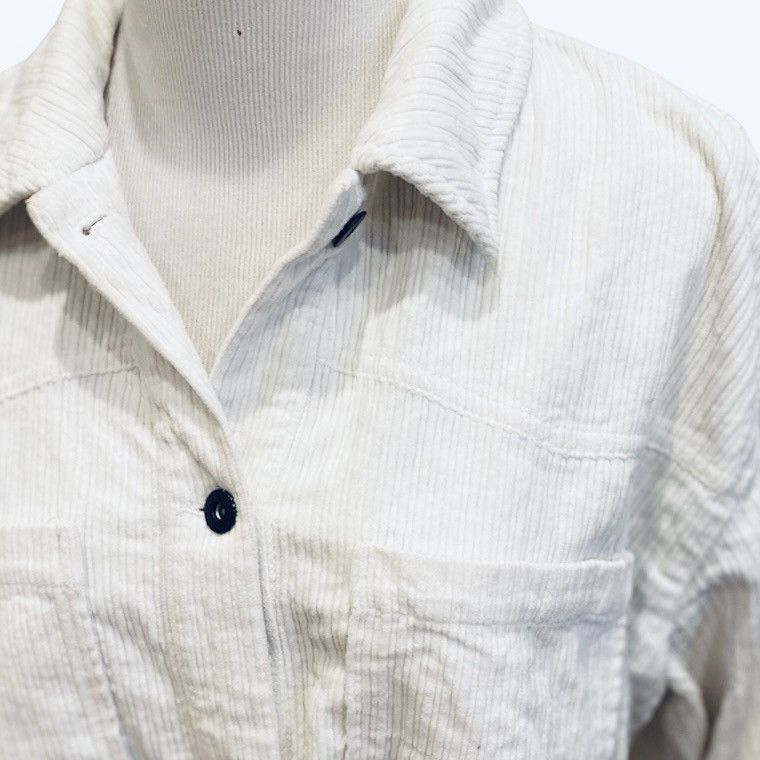 Zara Zara Corduroy Oversized Winter White Shacket Jacket M Size M / US 6-8 / IT 42-44 - 4 Thumbnail